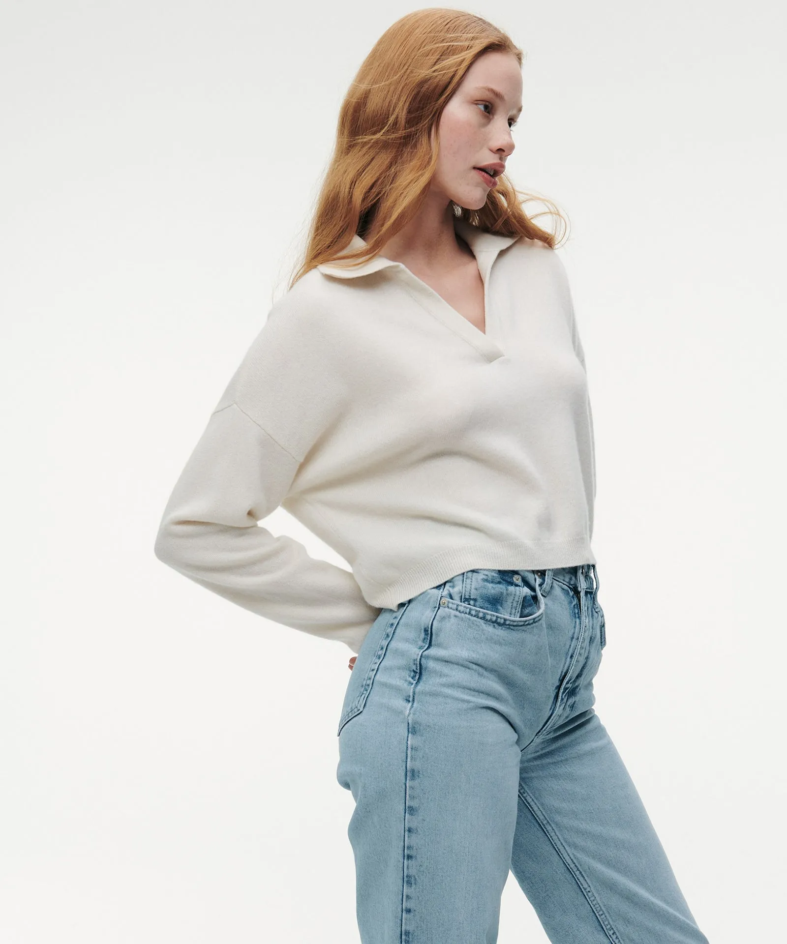 Signature Cashmere Polo Sweater sold by NAADAM product image thumbnail 4