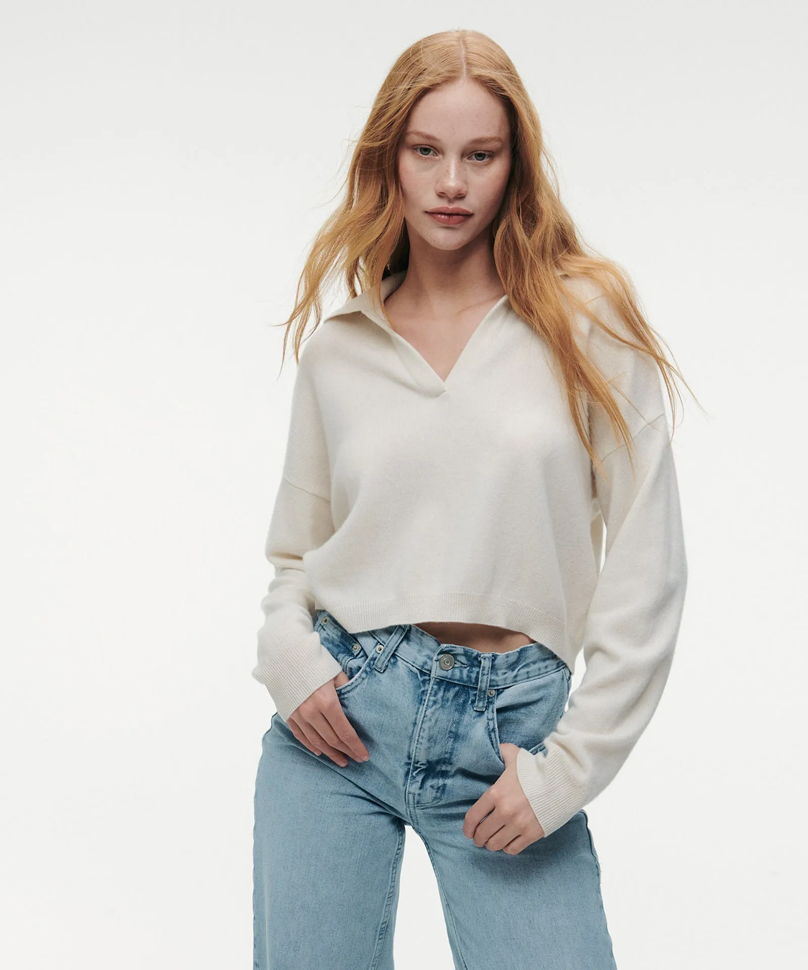 Signature Cashmere Polo Sweater sold by NAADAM product image thumbnail 3