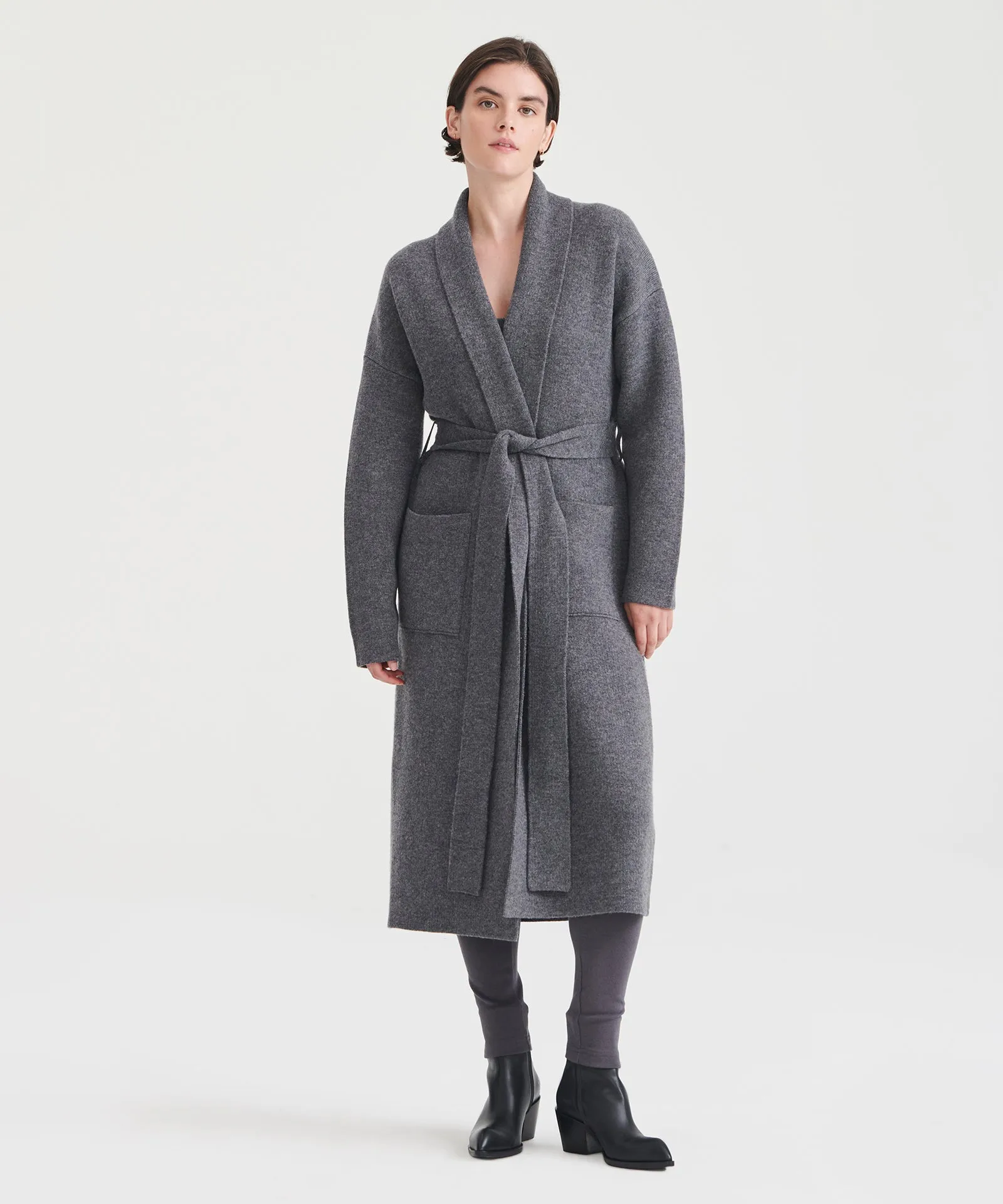 Luxe Merino Cashmere Tie Waist Coat sold by NAADAM