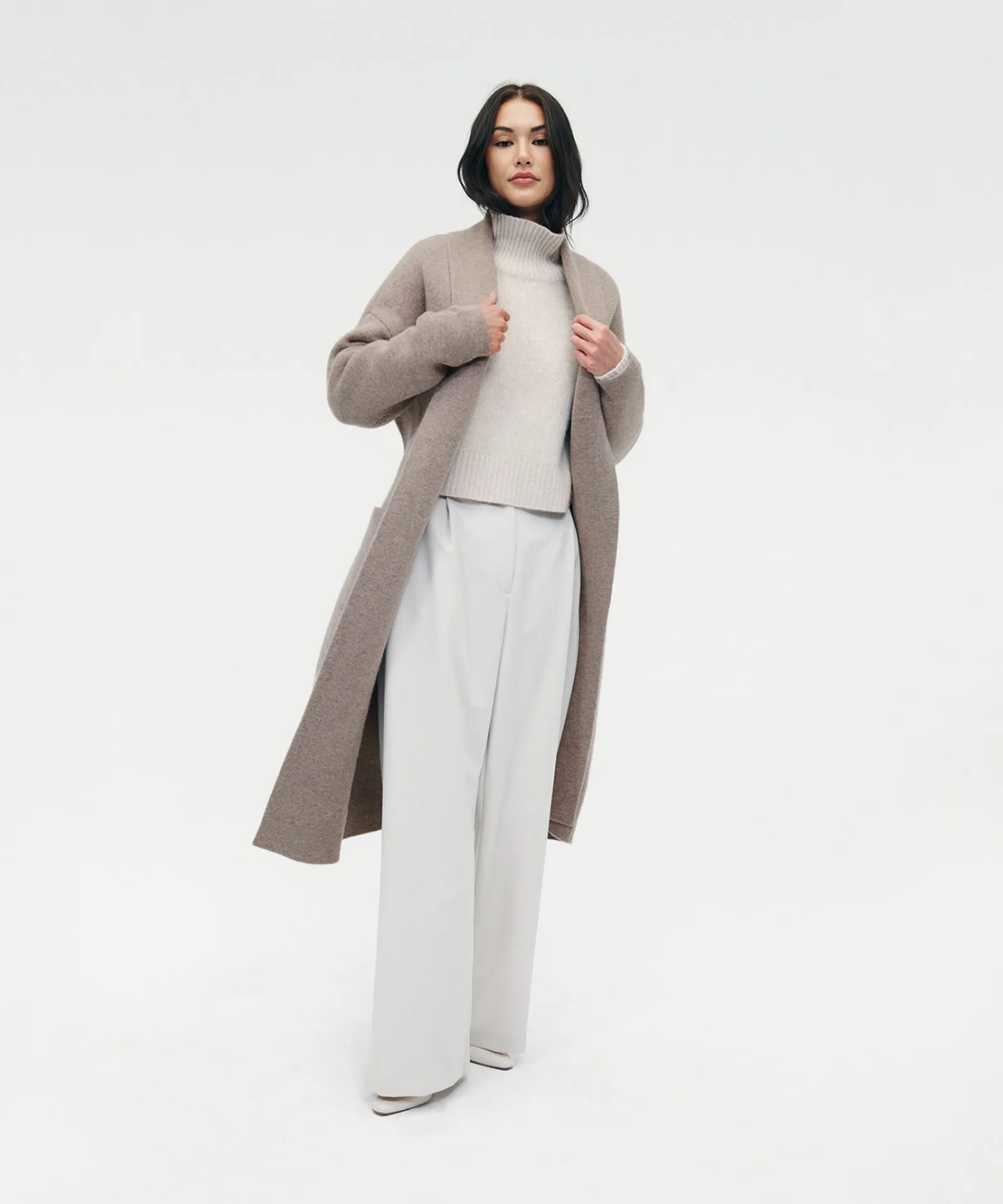 Luxe Merino Cashmere Tie Waist Coat sold by NAADAM product image thumbnail 2