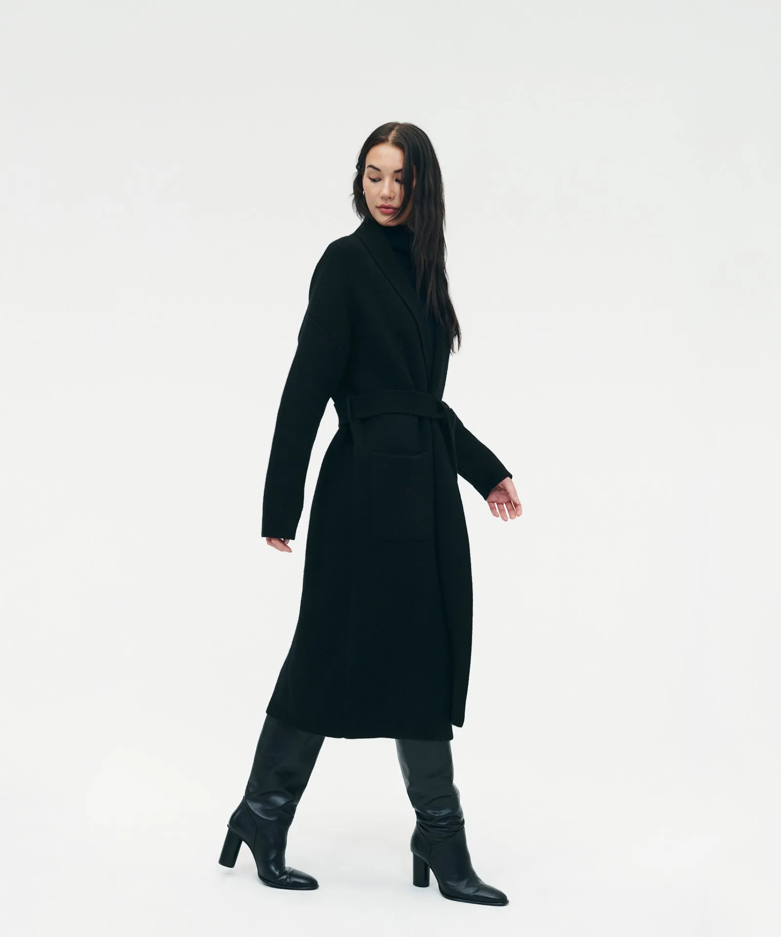 Luxe Merino Cashmere Tie Waist Coat sold by NAADAM product image thumbnail 4