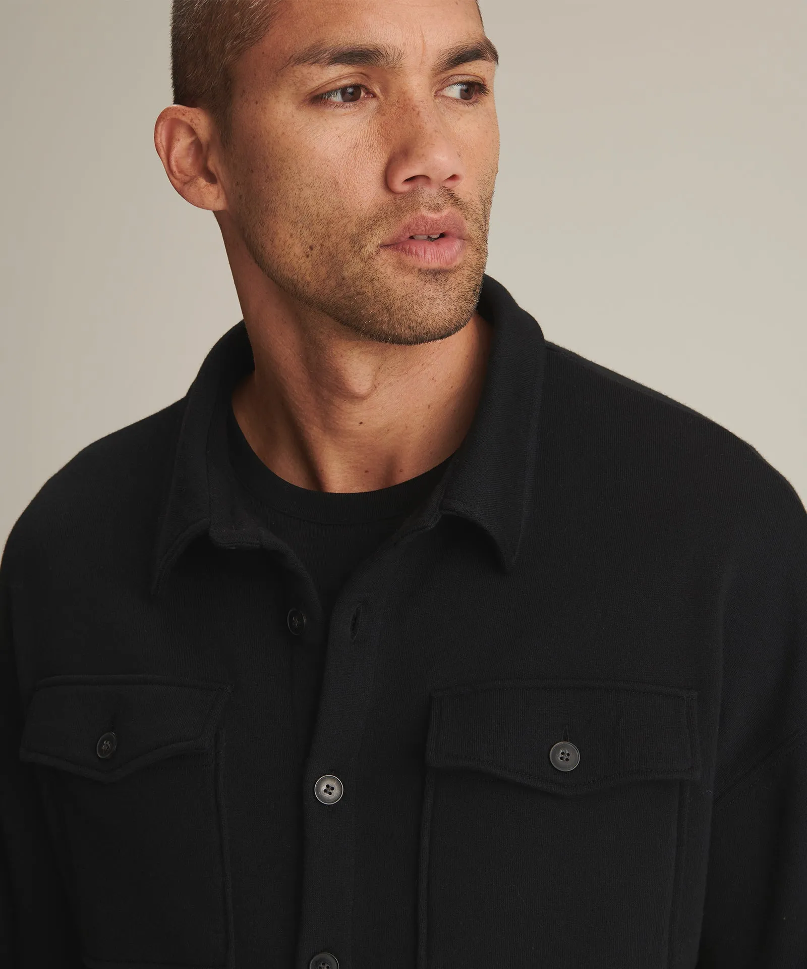 Unisex French Terry Shirt Jacket sold by Naadam product image thumbnail 3