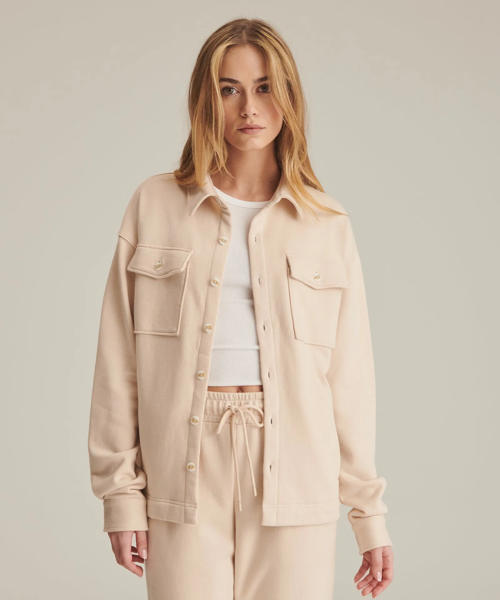 Unisex French Terry Shirt Jacket sold by Naadam product image thumbnail 2