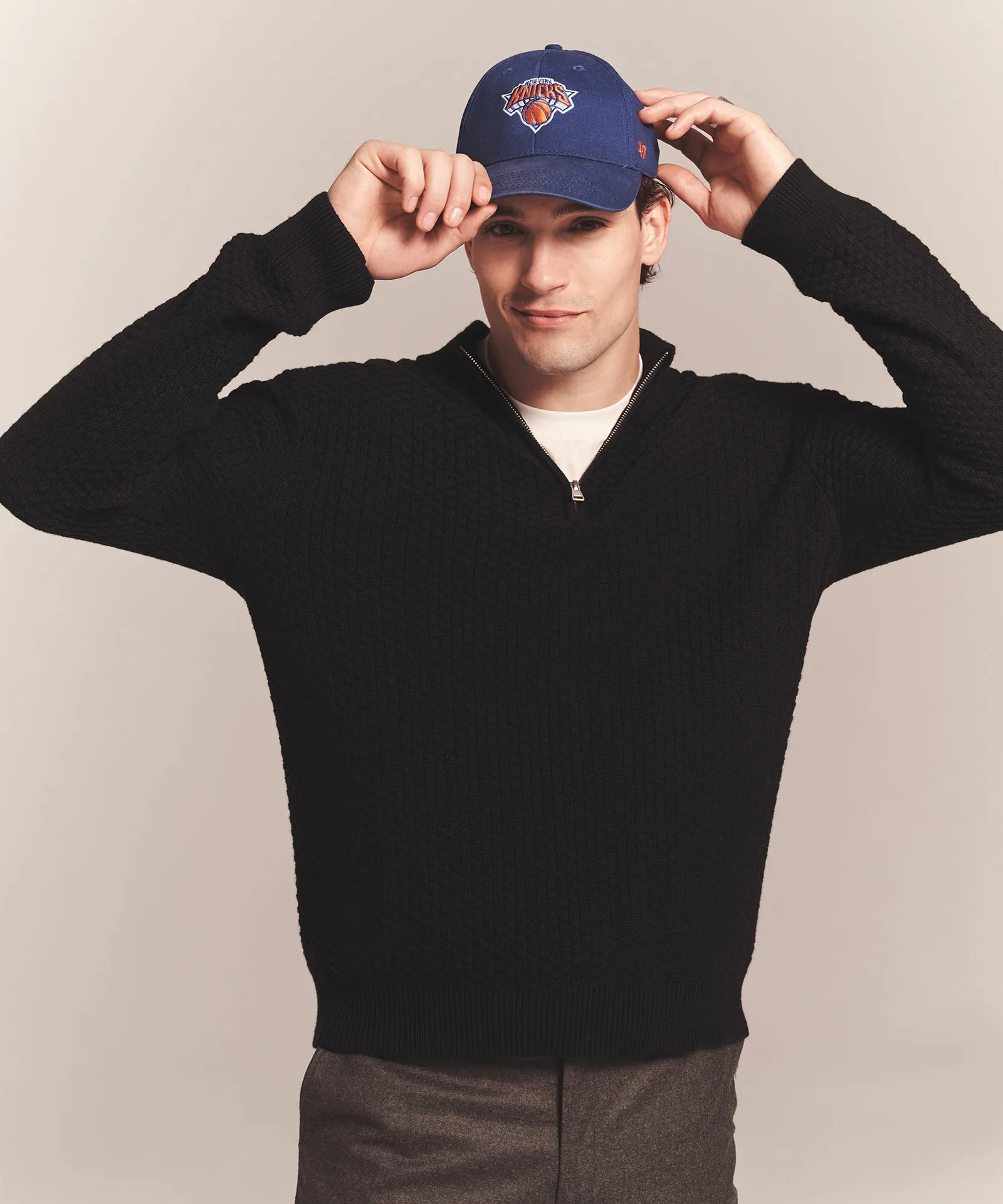 Cotton Cashmere Textured Quarter Zip sold by NAADAM product image thumbnail 2