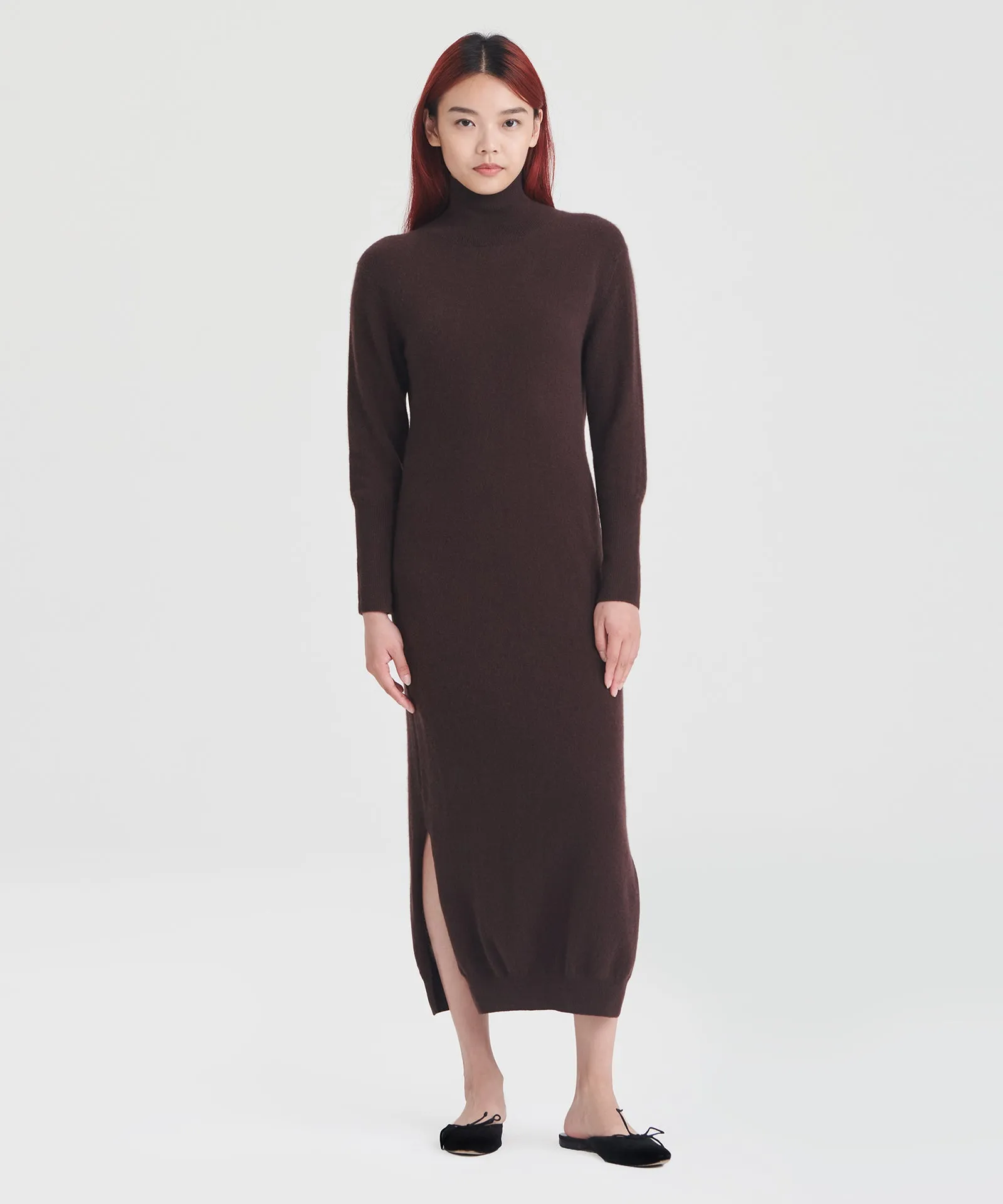 Signature Cashmere Turtleneck Dress with Slits sold by NAADAM product image thumbnail 3