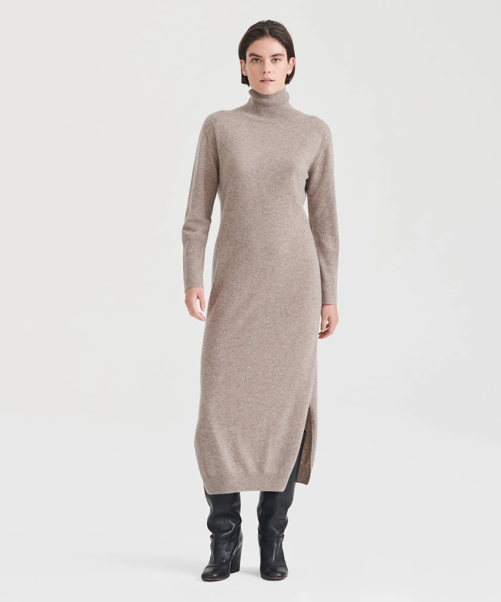 Signature Cashmere Turtleneck Dress with Slits sold by NAADAM product image thumbnail 4