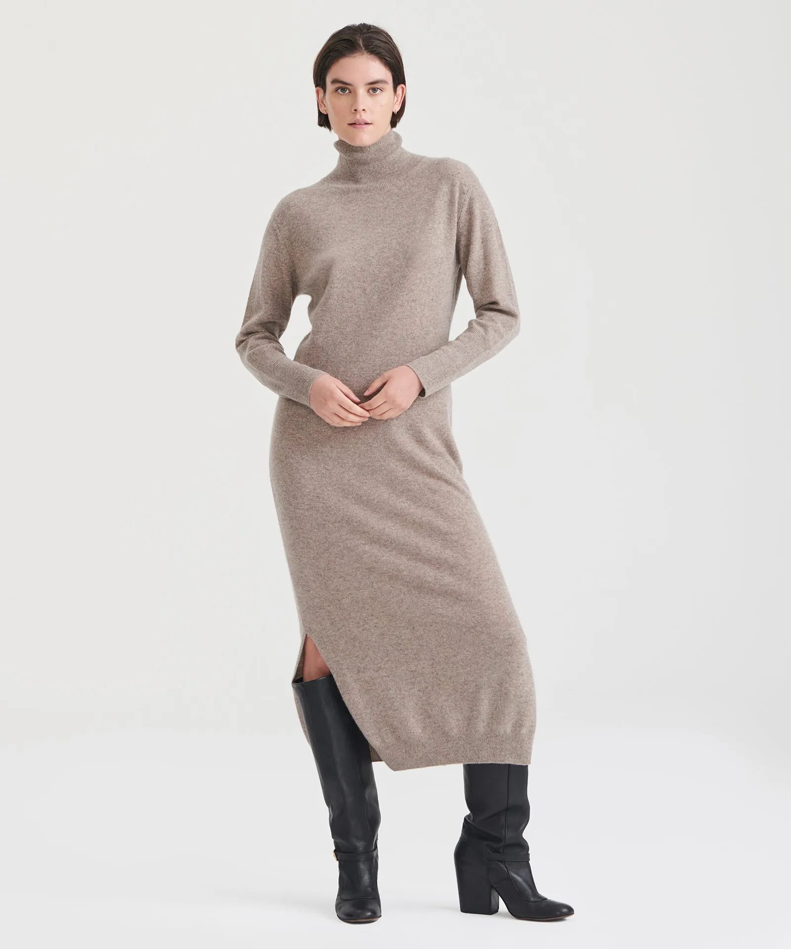 Signature Cashmere Turtleneck Dress with Slits sold by NAADAM product image thumbnail 2