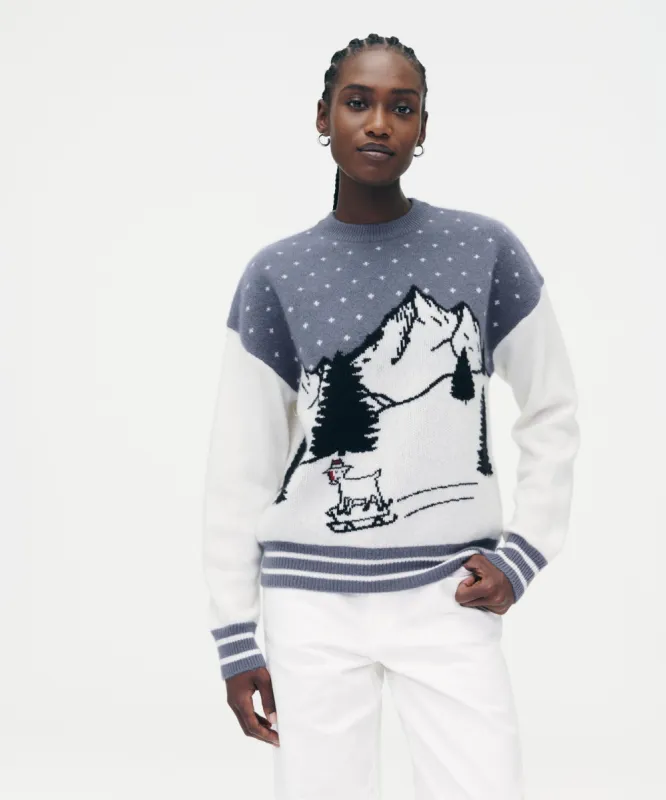 Luxe Cashmere Scenic Goat Crewneck Sweater sold by Naadam