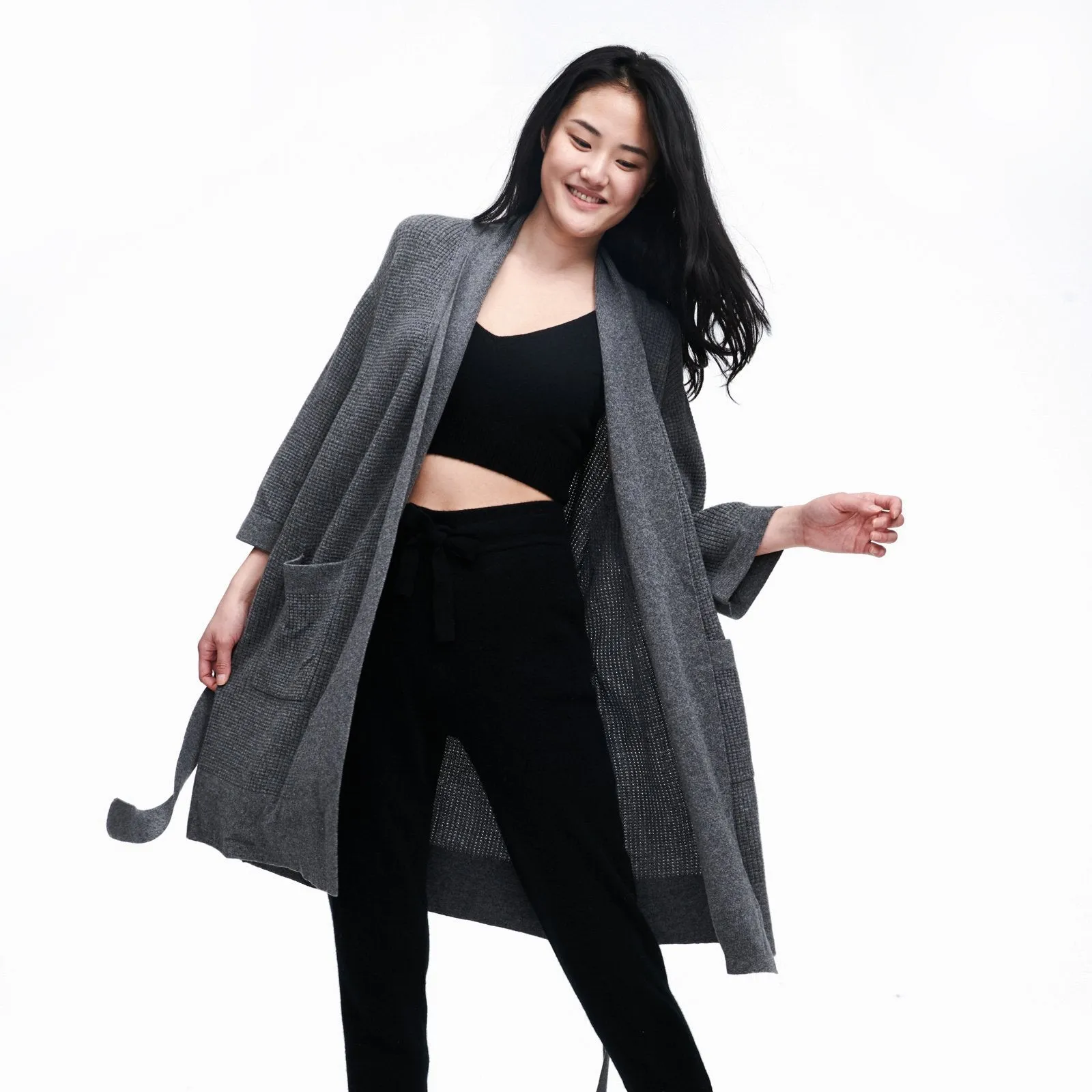 Recycled Cashmere Waffle Robe sold by Naadam product image thumbnail 4