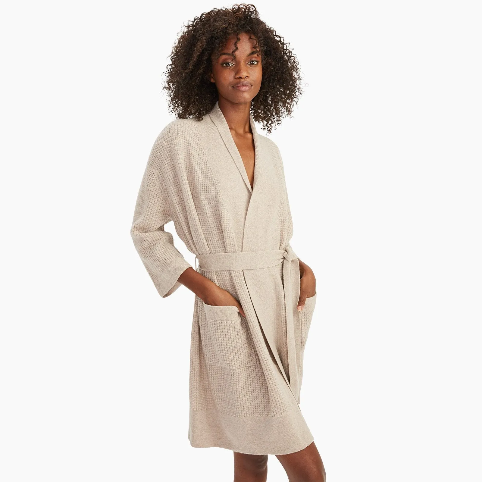 Recycled Cashmere Waffle Robe sold by Naadam product image thumbnail 2