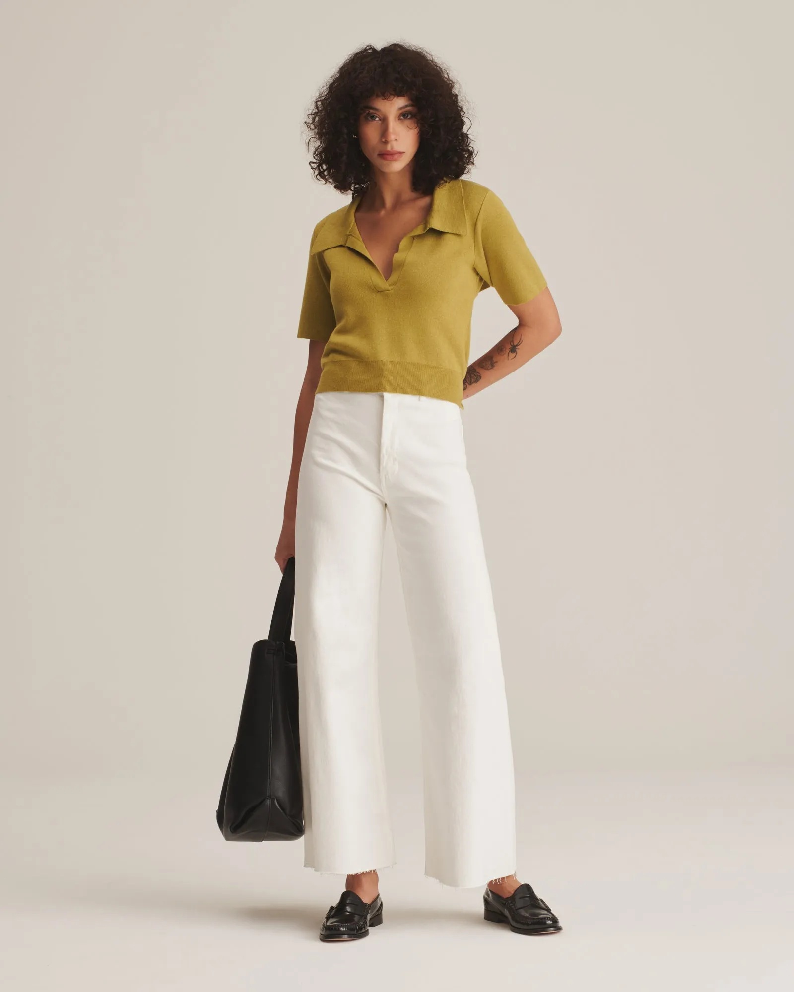 Silk Blend Twist Back Polo sold by Naadam product image thumbnail 3