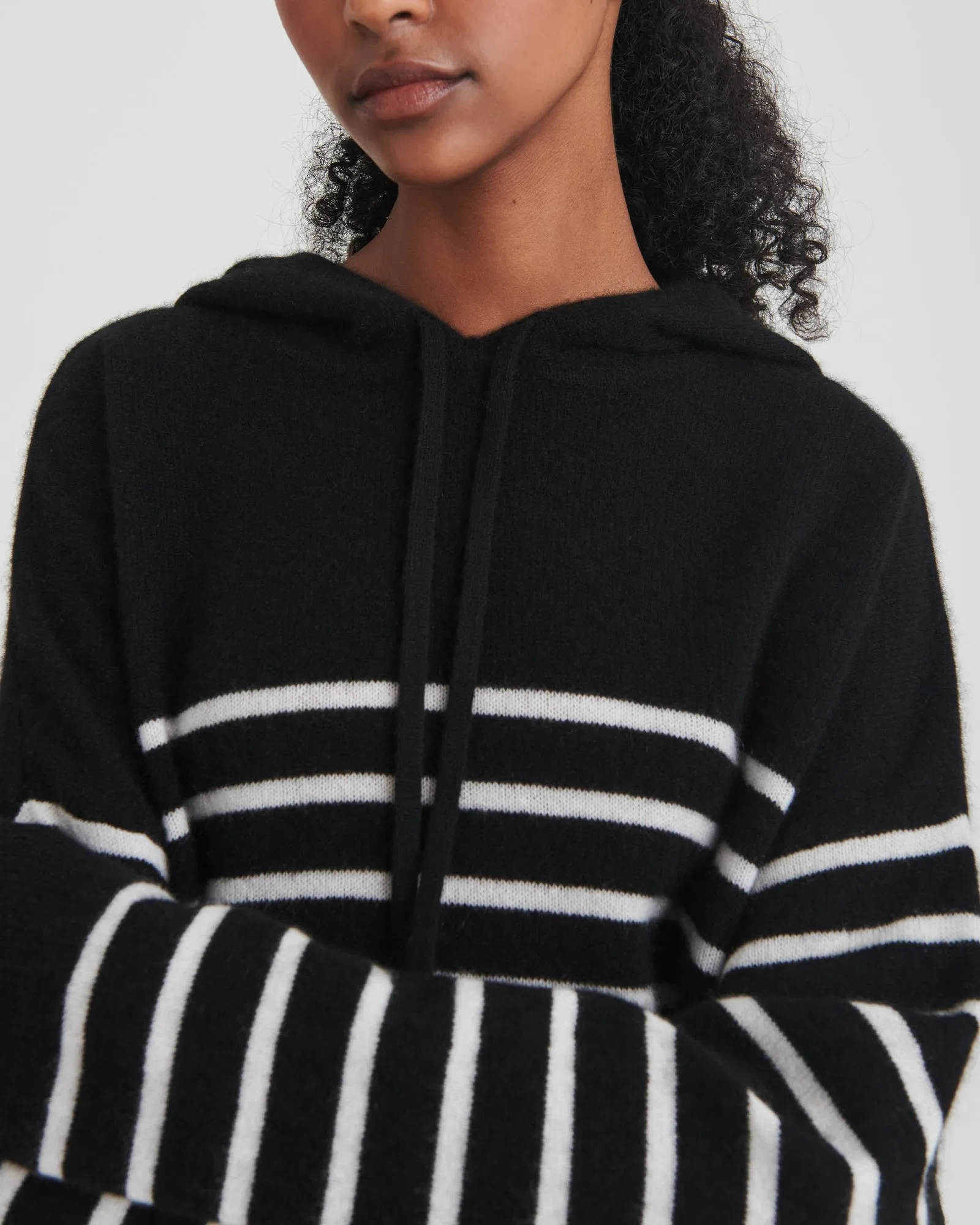 Lightweight Striped Cashmere Oversized Hoodie sold by Naadam product image thumbnail 5