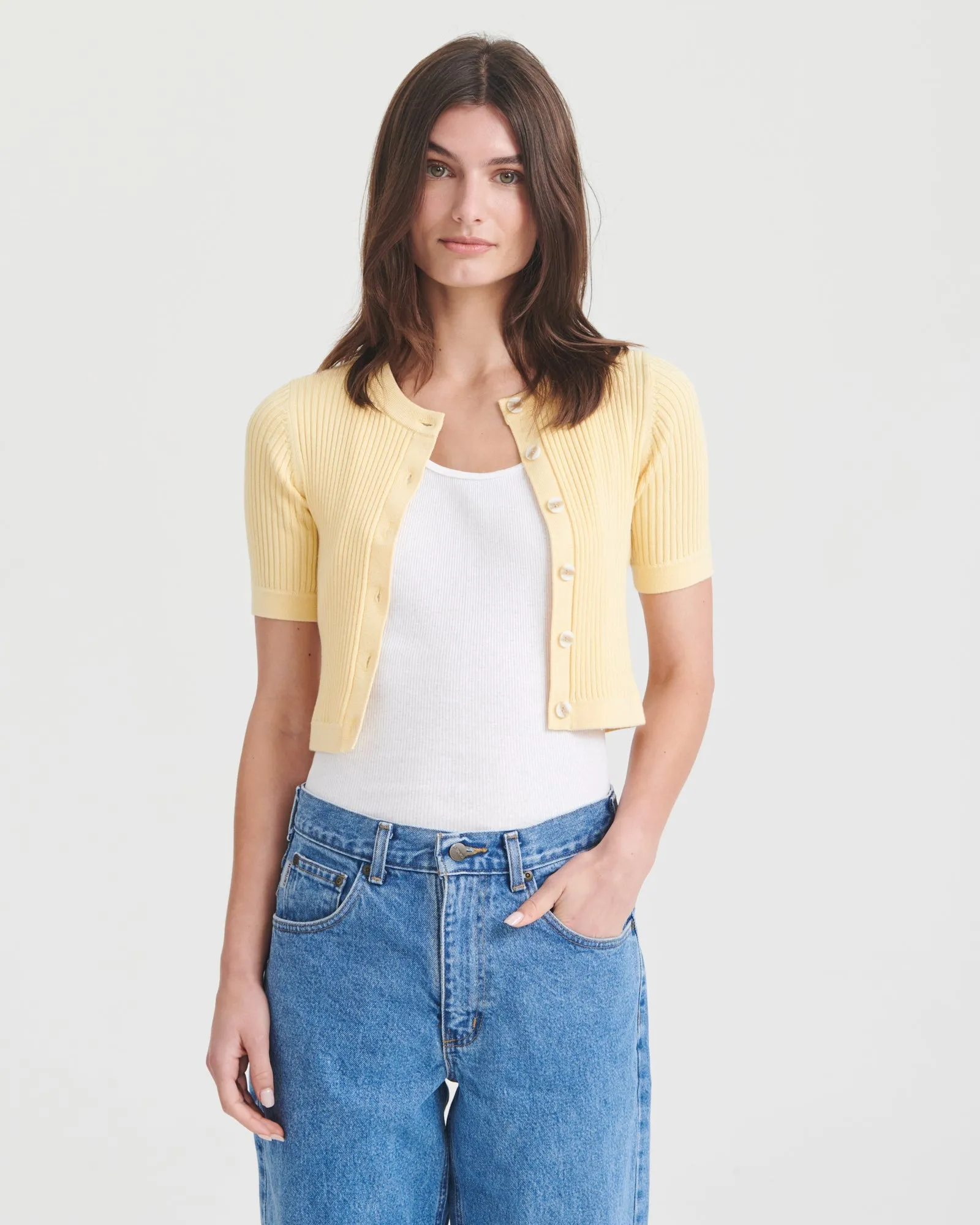 Silk Cashmere Short Sleeve Cardigan sold by Naadam product image thumbnail 3