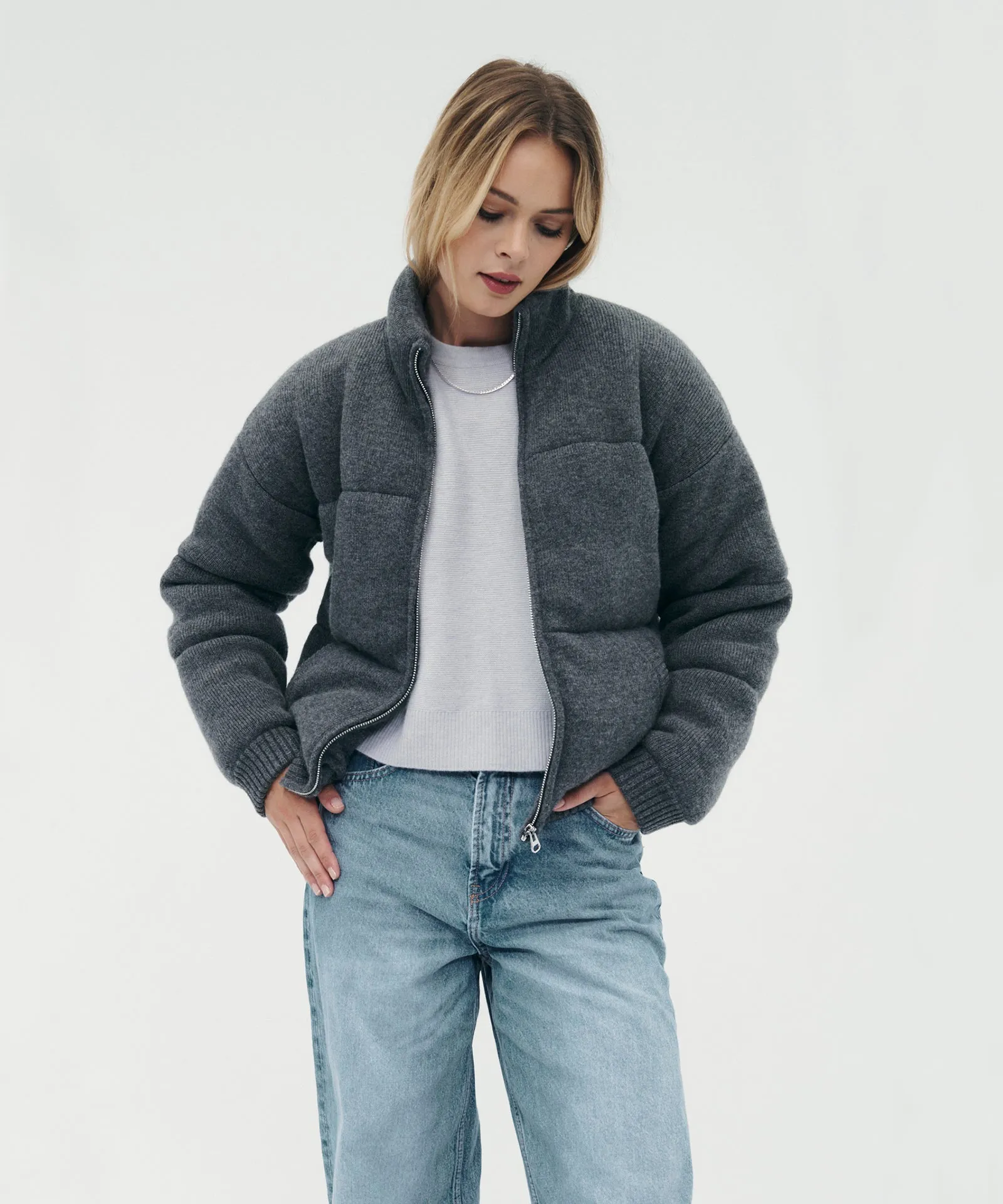 Merino Cashmere Puffer Jacket sold by Naadam product image thumbnail 3