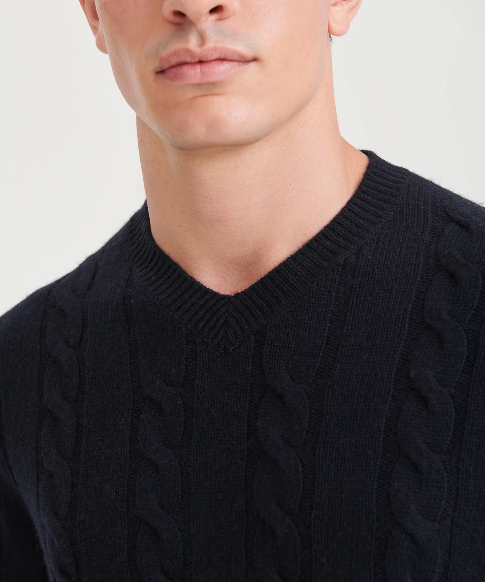 Cashmino Cable V-Neck Sweater sold by Naadam product image thumbnail 5