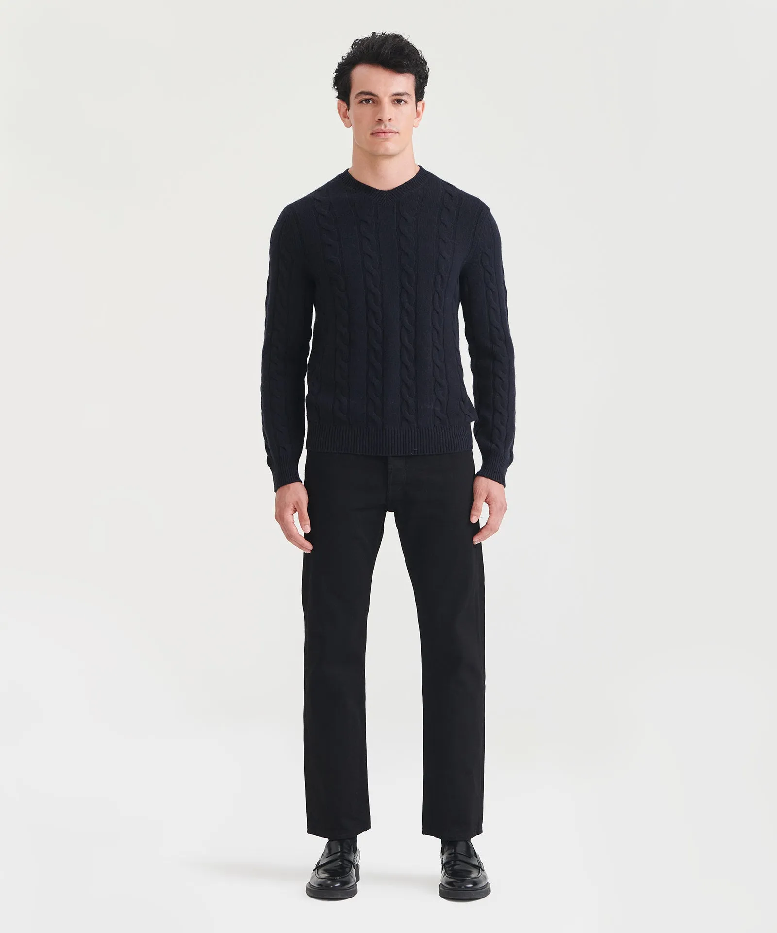 Cashmino Cable V-Neck Sweater sold by Naadam product image thumbnail 4