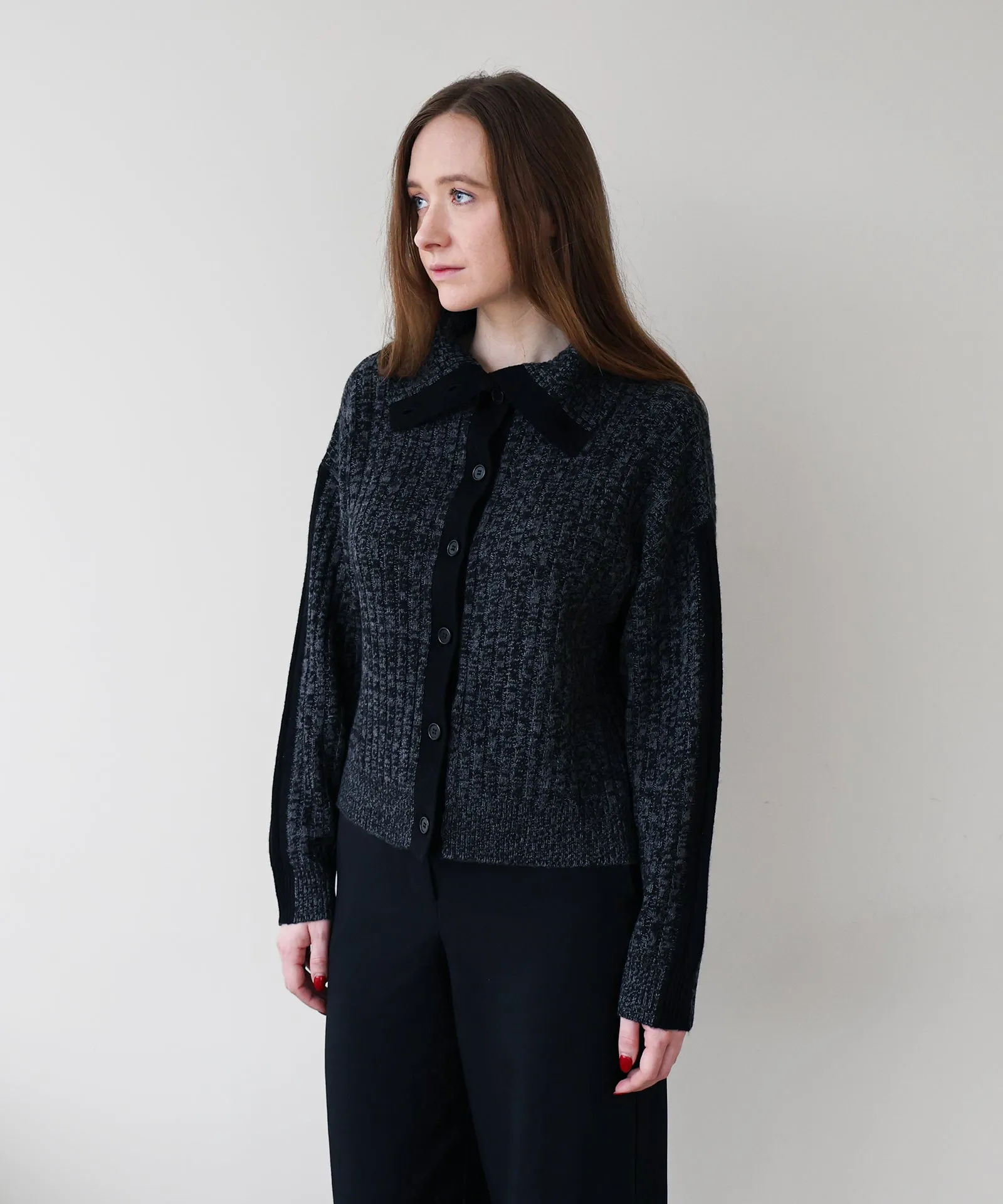 Cashmino Marled Collared Cardigan sold by Naadam product image thumbnail 3