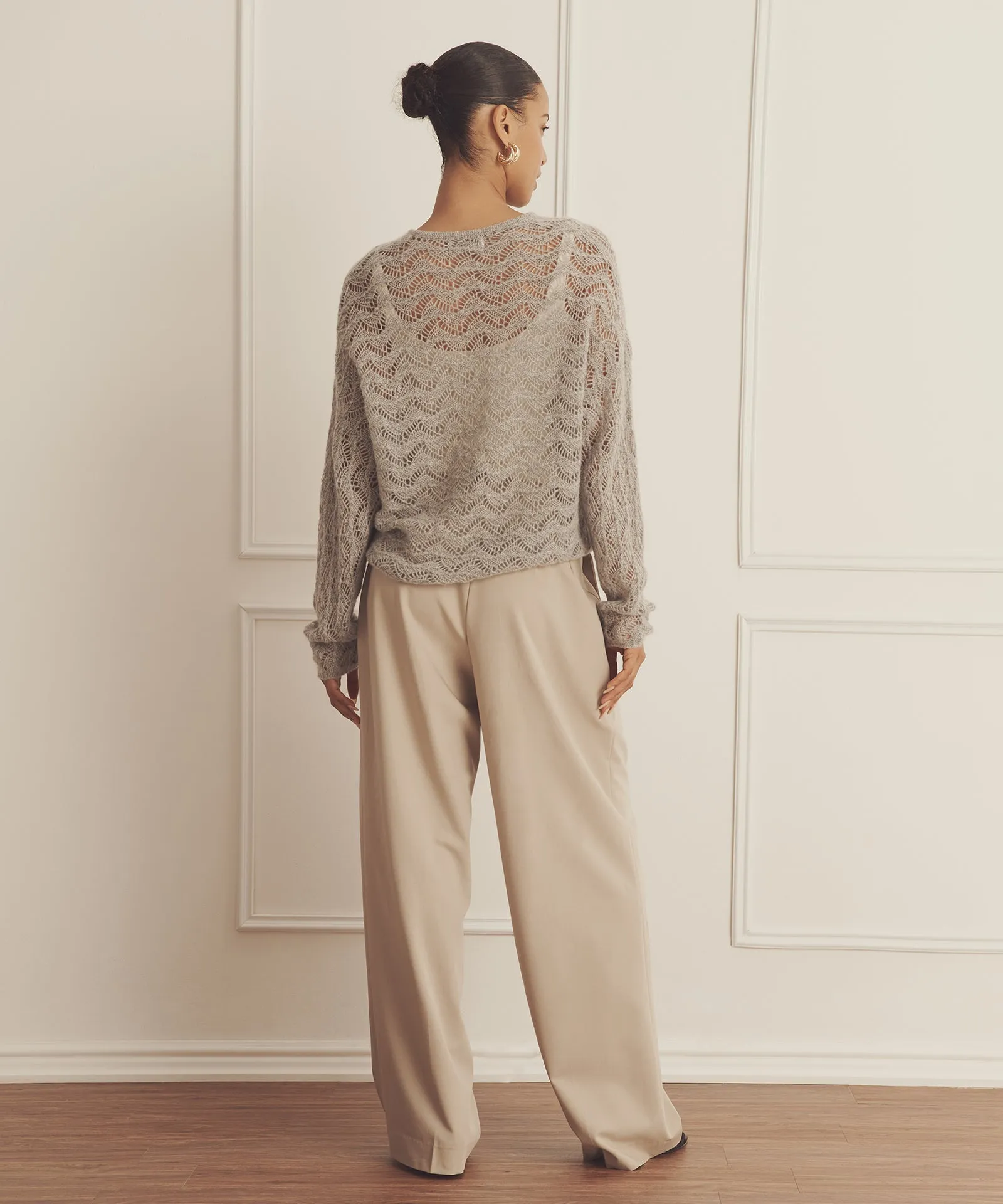 Novelty Cashmere Lace Crew sold by Naadam product image thumbnail 5