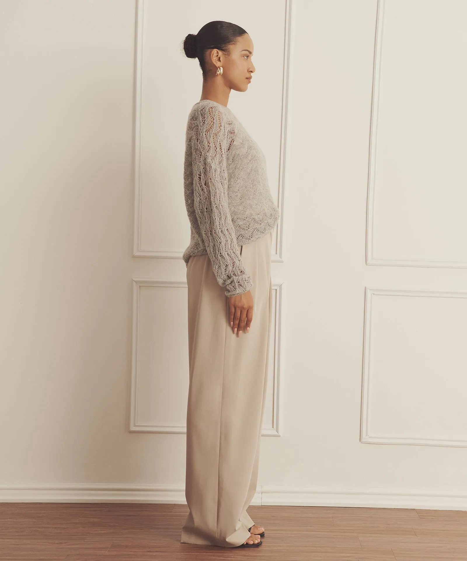 Novelty Cashmere Lace Crew sold by Naadam product image thumbnail 4