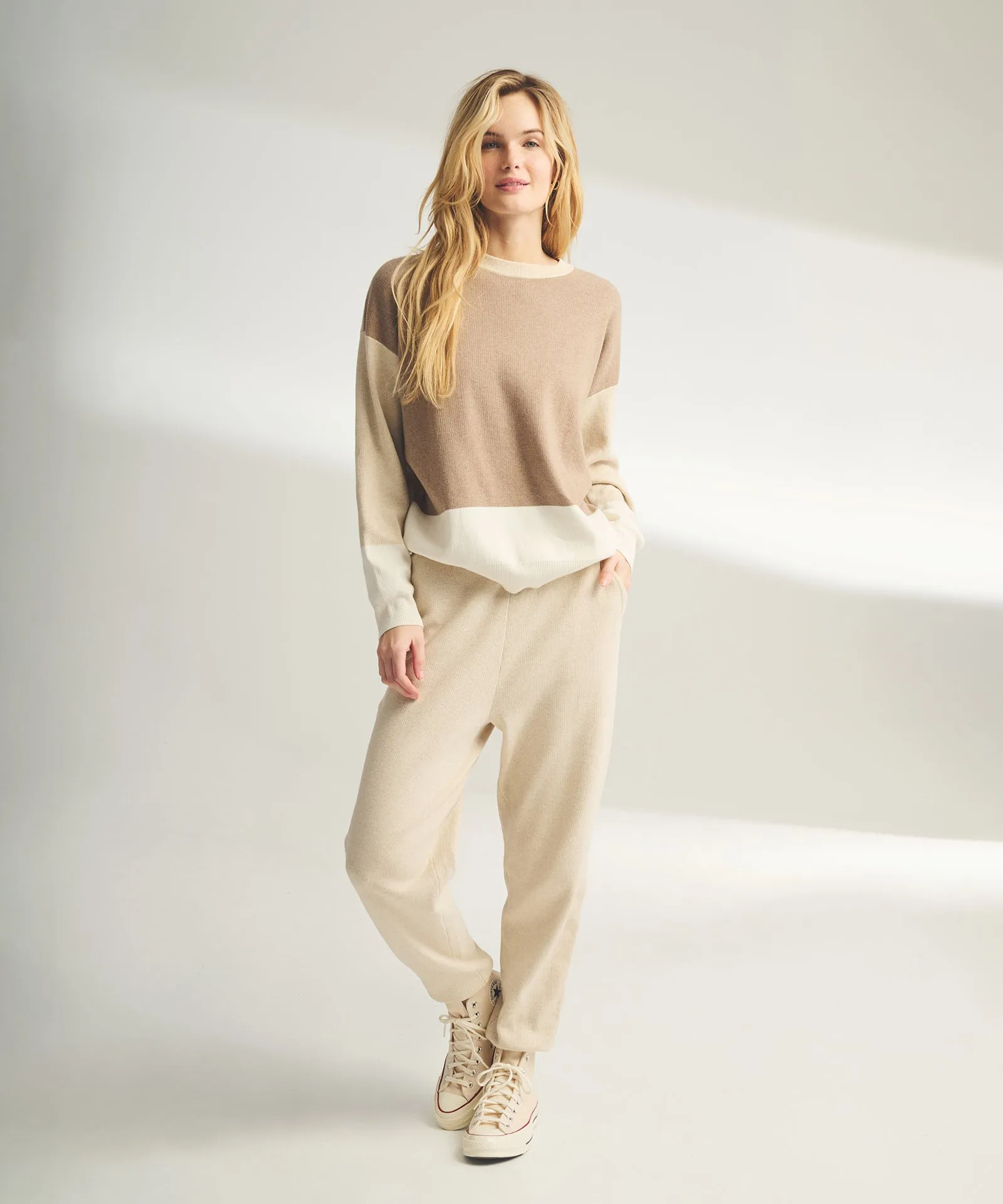 Café Cotton Cashmere Colorblock Sweatshirt sold by Naadam product image thumbnail 2