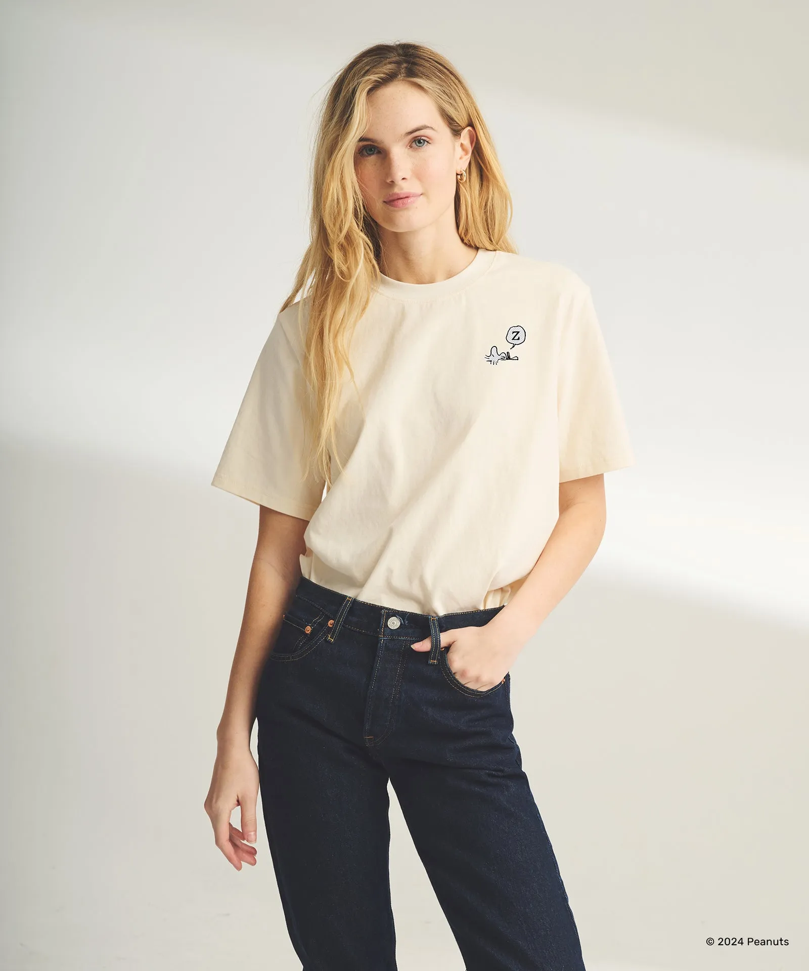 Peanuts Sleeping Woodstock Tee sold by Naadam product image thumbnail 4