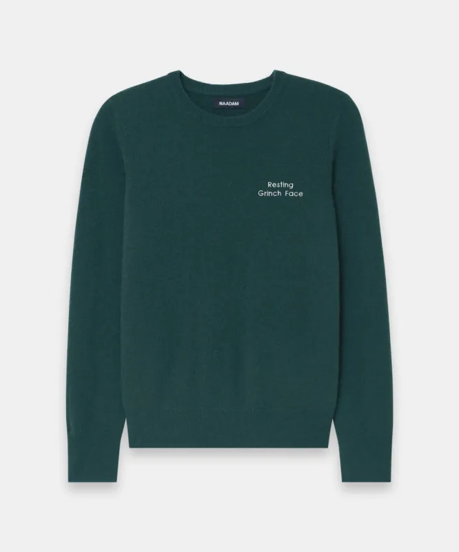 "Resting Grinch Face" - The Original Cashmere Sweater Women's sold by Naadam