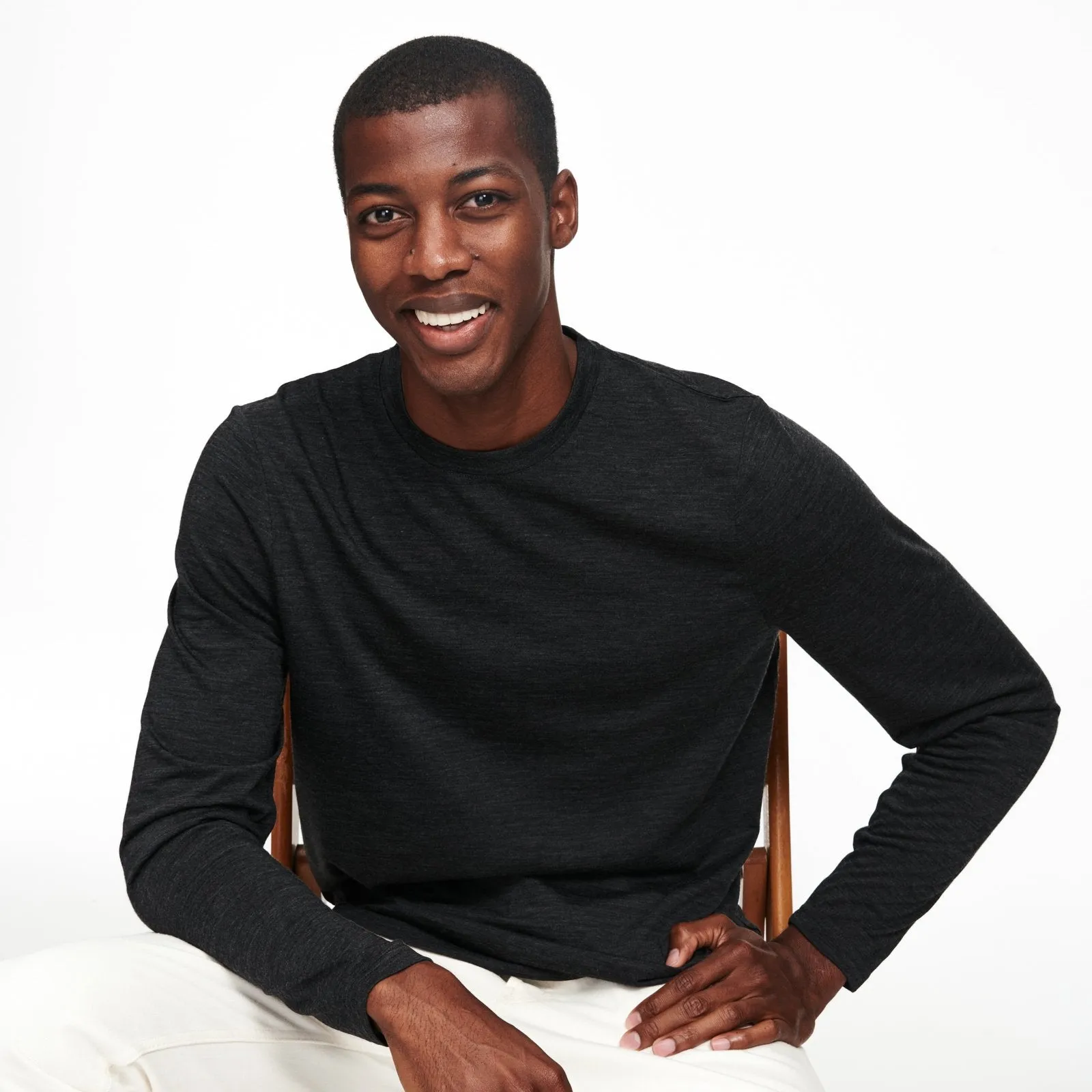 Ultralight Crewneck Long Sleeve T-Shirt sold by Naadam product image thumbnail 2