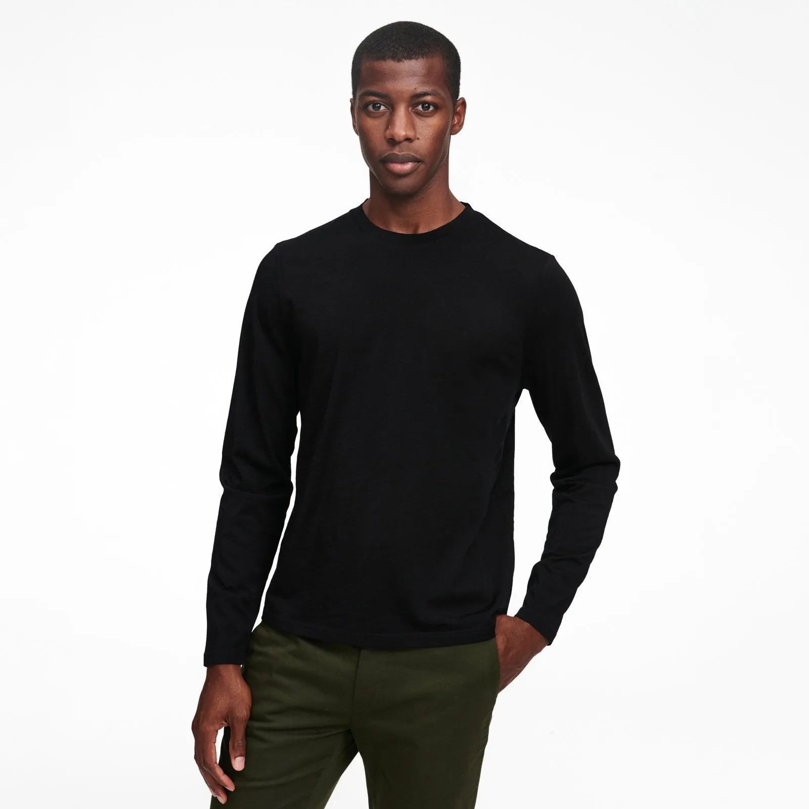Ultralight Crewneck Long Sleeve T-Shirt sold by Naadam product image thumbnail 3