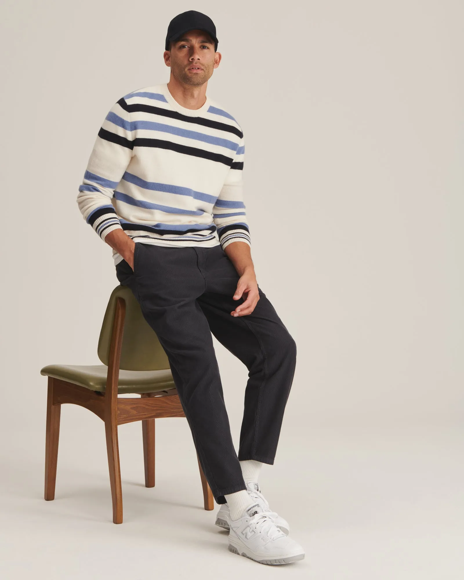 Cashmere Striped Crewneck Sweater sold by Naadam product image thumbnail 4