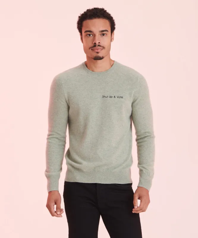 "Shut Up & Vote" - The Original Cashmere Sweater Men's sold by Naadam