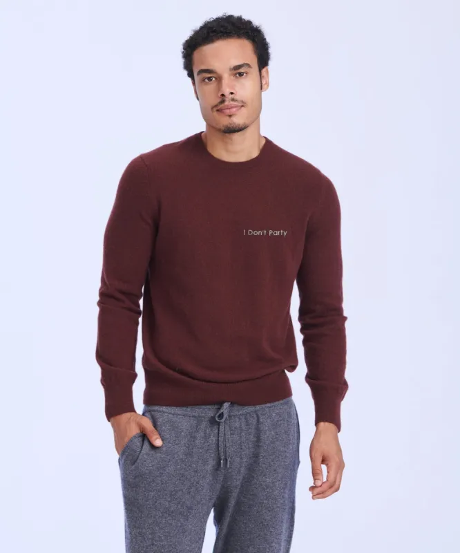 "I Don't Party" - The Original Cashmere Sweater Men's sold by Naadam