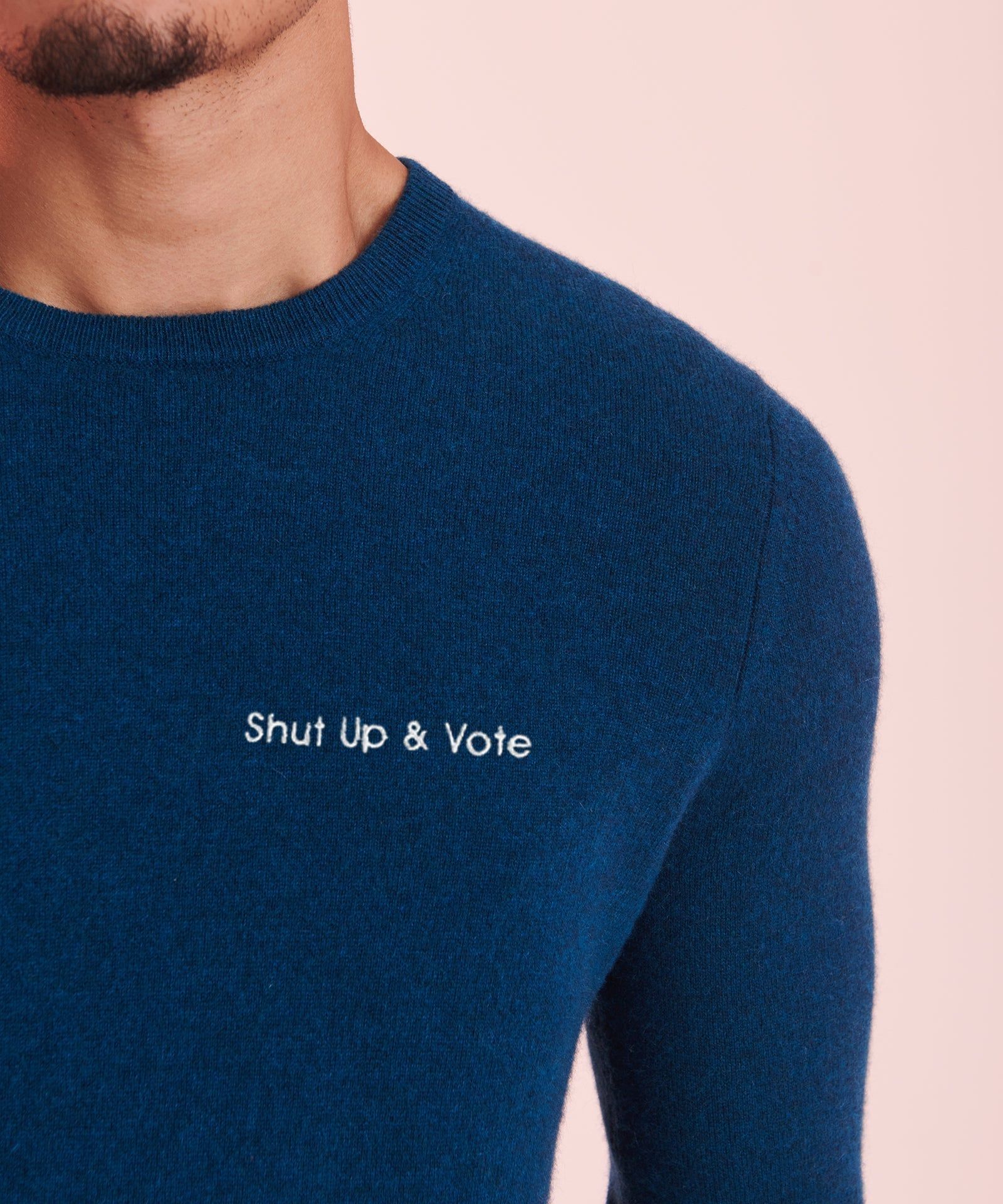 "Shut Up & Vote" - The Original Cashmere Sweater Men's sold by Naadam product image thumbnail 5
