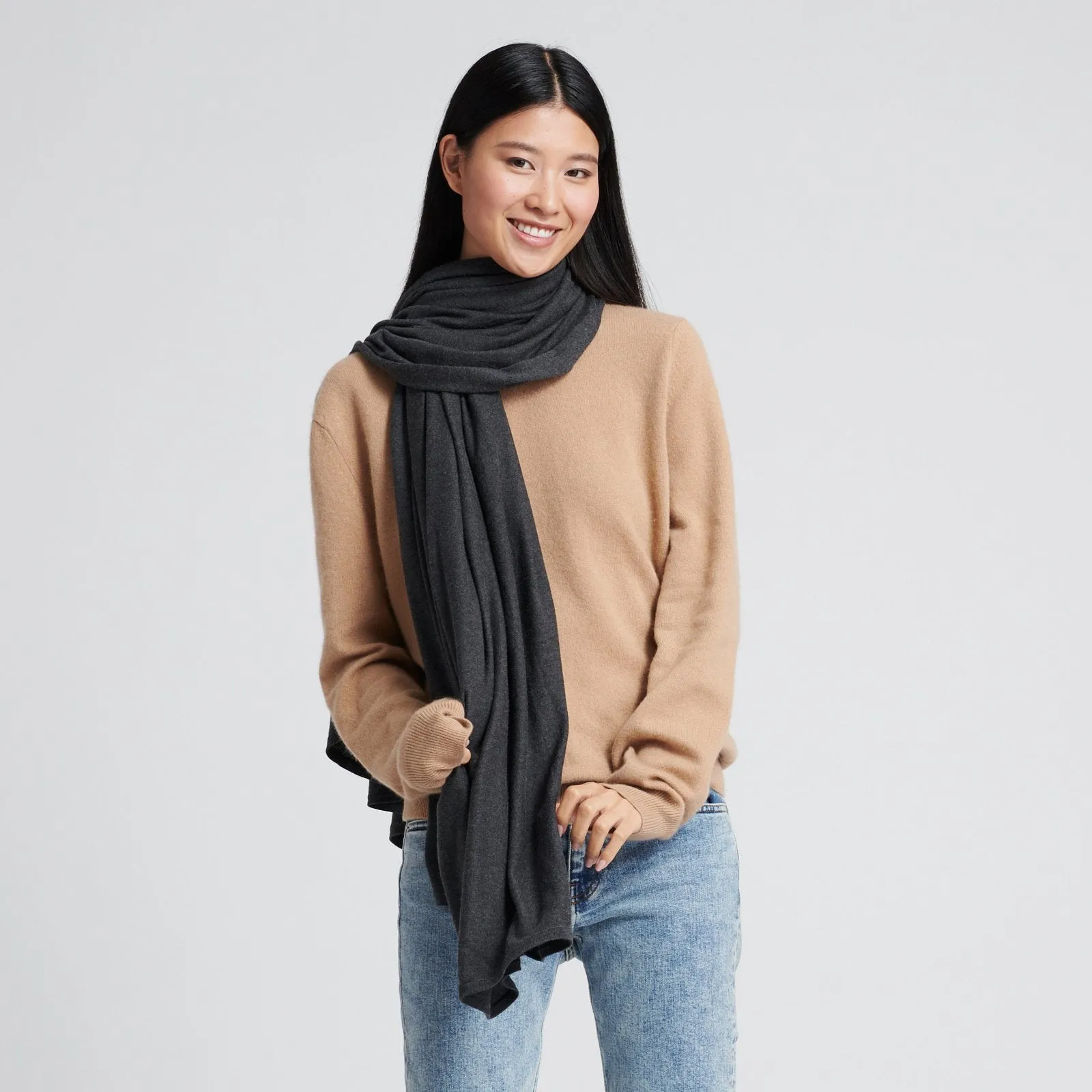 Chetwyn Silk Cashmere Travel Wrap sold by Naadam