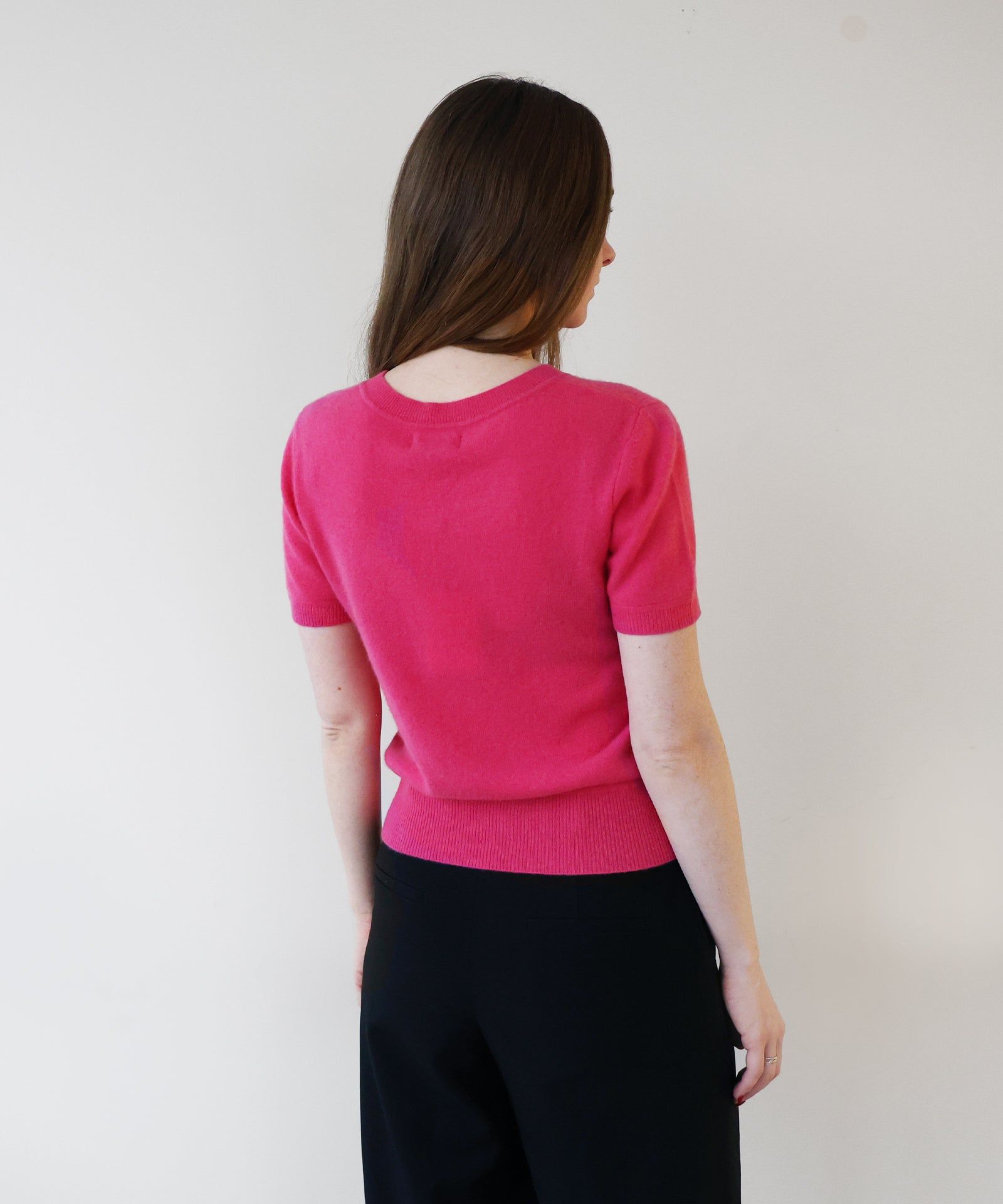 Cashmere Short Sleeve Cropped Pullover sold by Naadam product image thumbnail 3