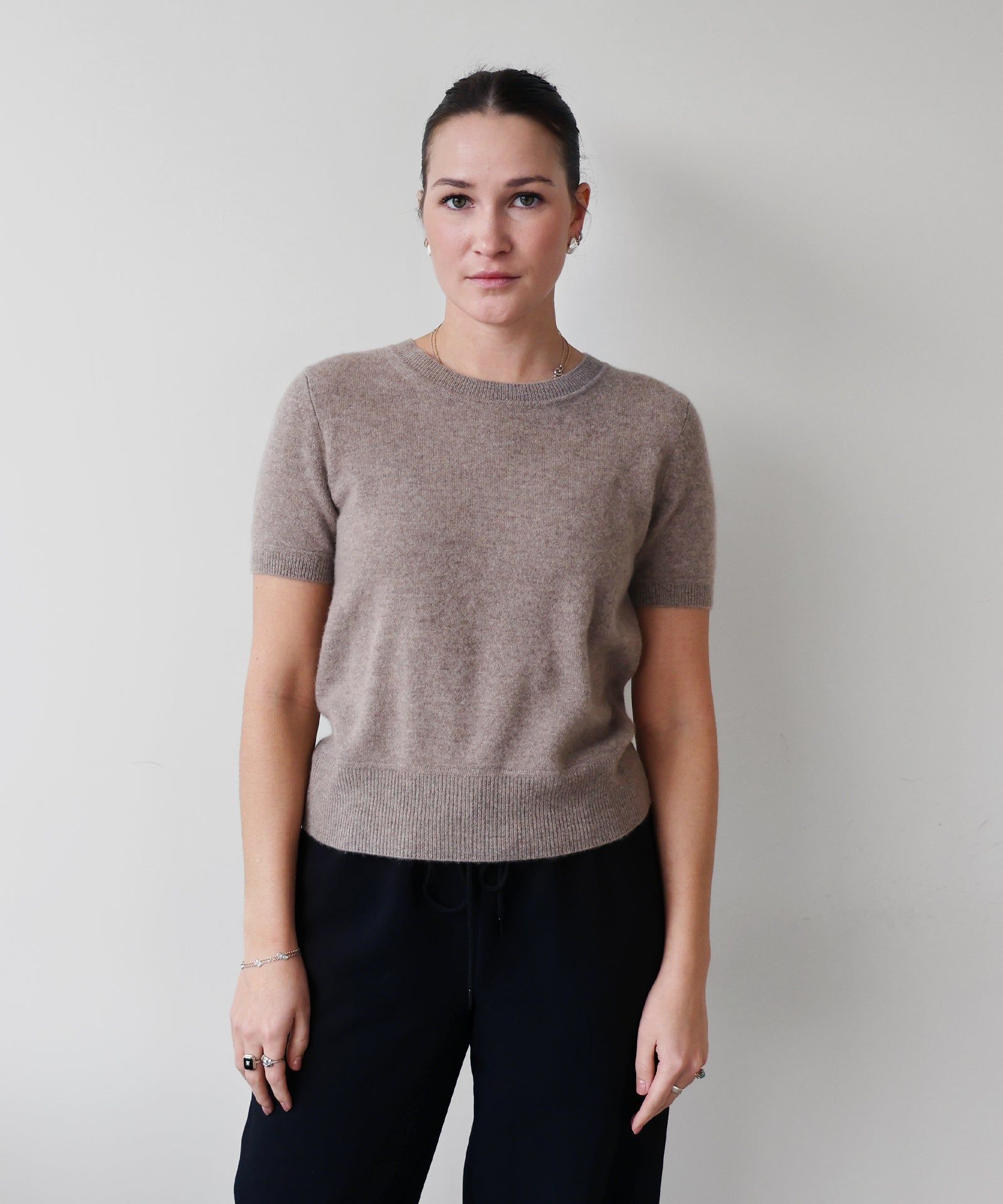 Cashmere Short Sleeve Cropped Pullover sold by Naadam product image thumbnail 4