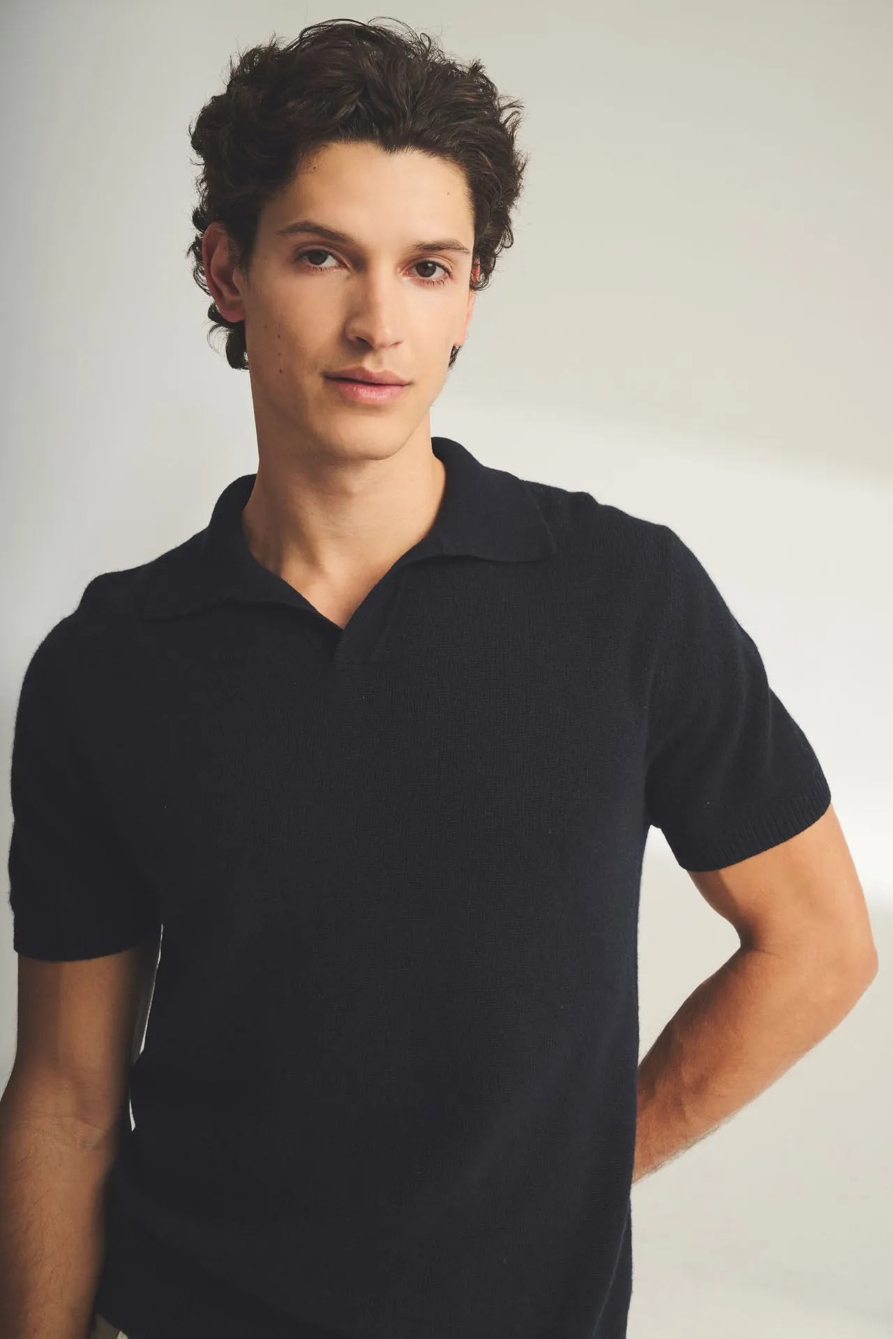 Lightweight Cashmere Short Sleeve Polo sold by NAADAM product image thumbnail 3