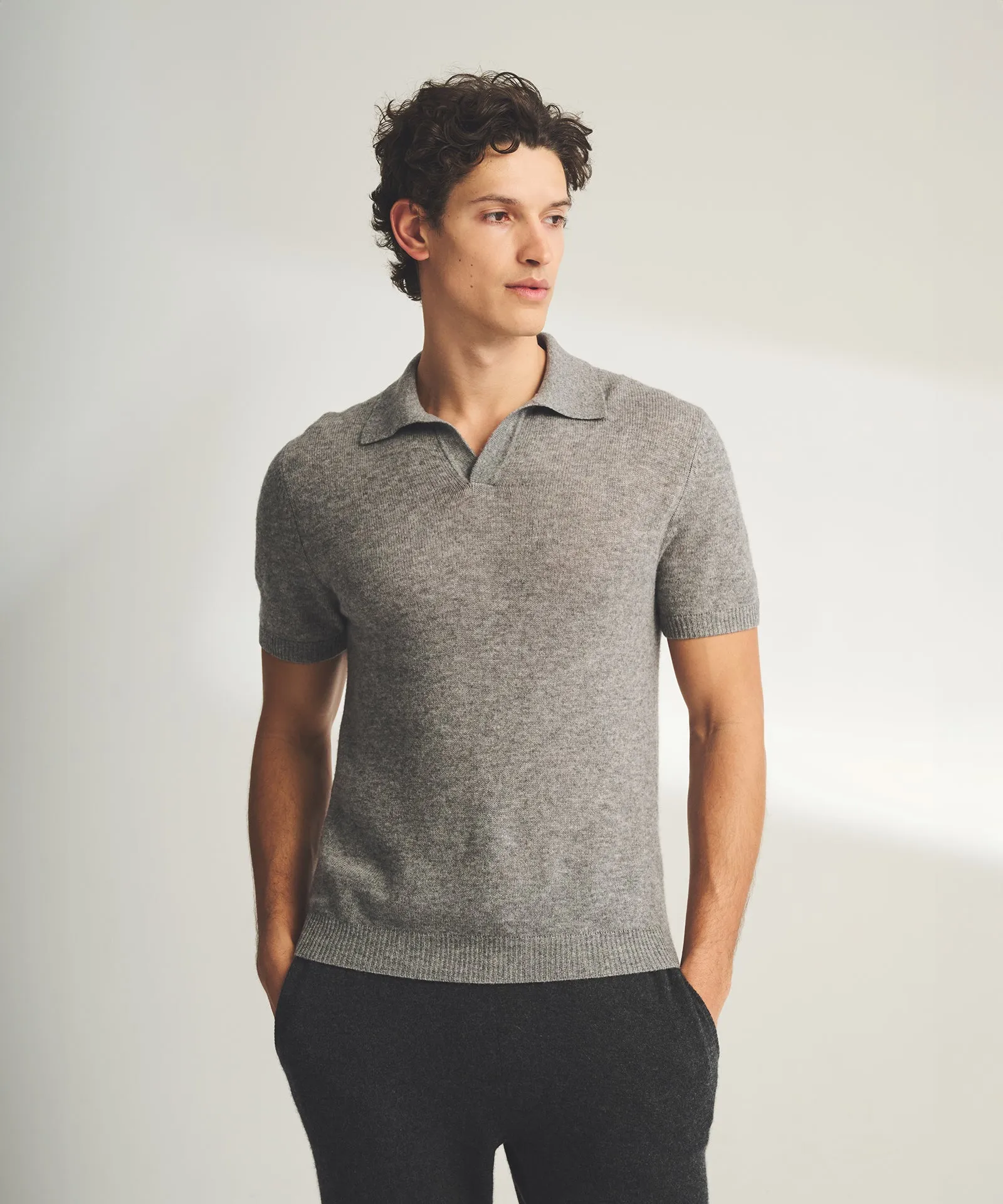 Lightweight Cashmere Short Sleeve Polo sold by NAADAM