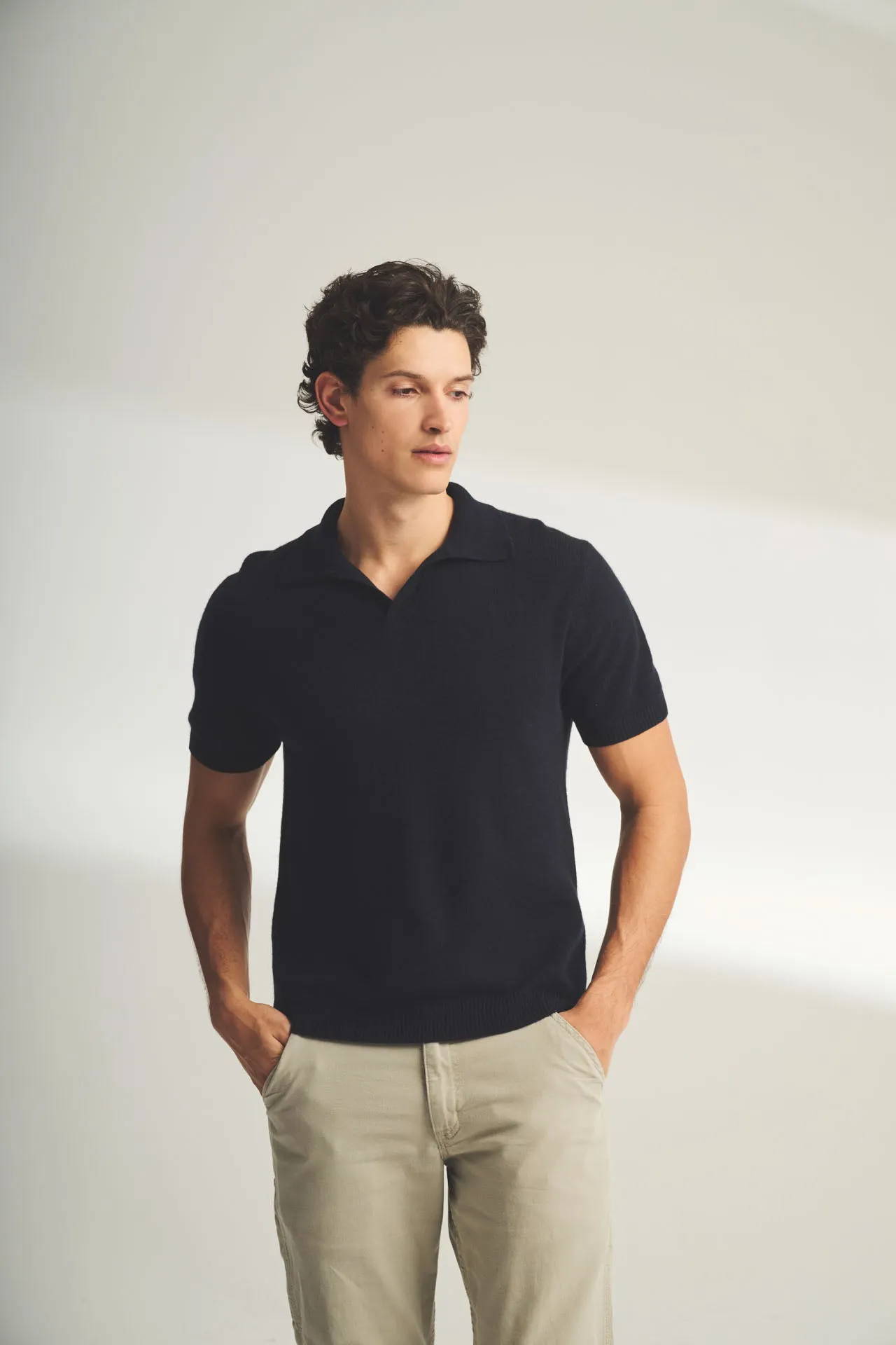 Lightweight Cashmere Short Sleeve Polo sold by NAADAM product image thumbnail 2