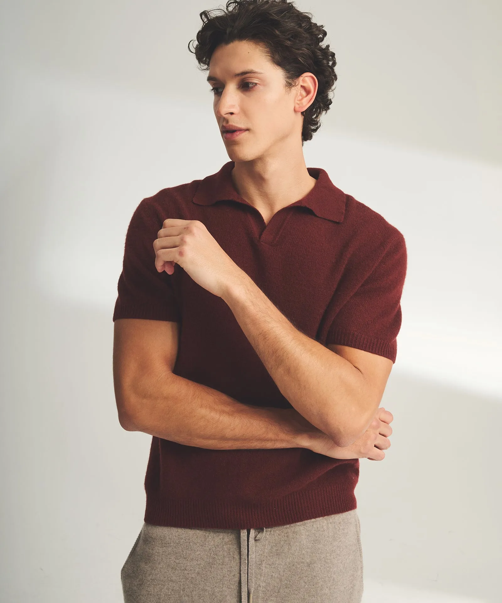Lightweight Cashmere Short Sleeve Polo sold by NAADAM product image thumbnail 4