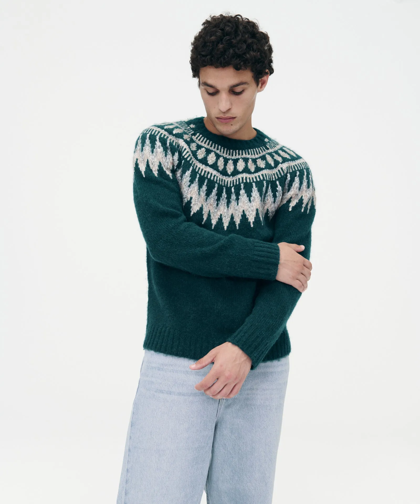 Luxe Merino Fair Isle Crewneck Sweater sold by NAADAM
