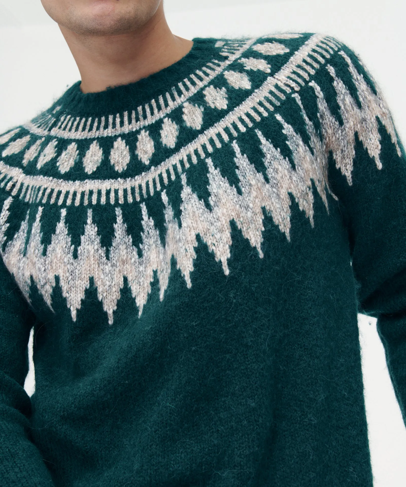 Luxe Merino Fair Isle Crewneck Sweater sold by NAADAM product image thumbnail 4