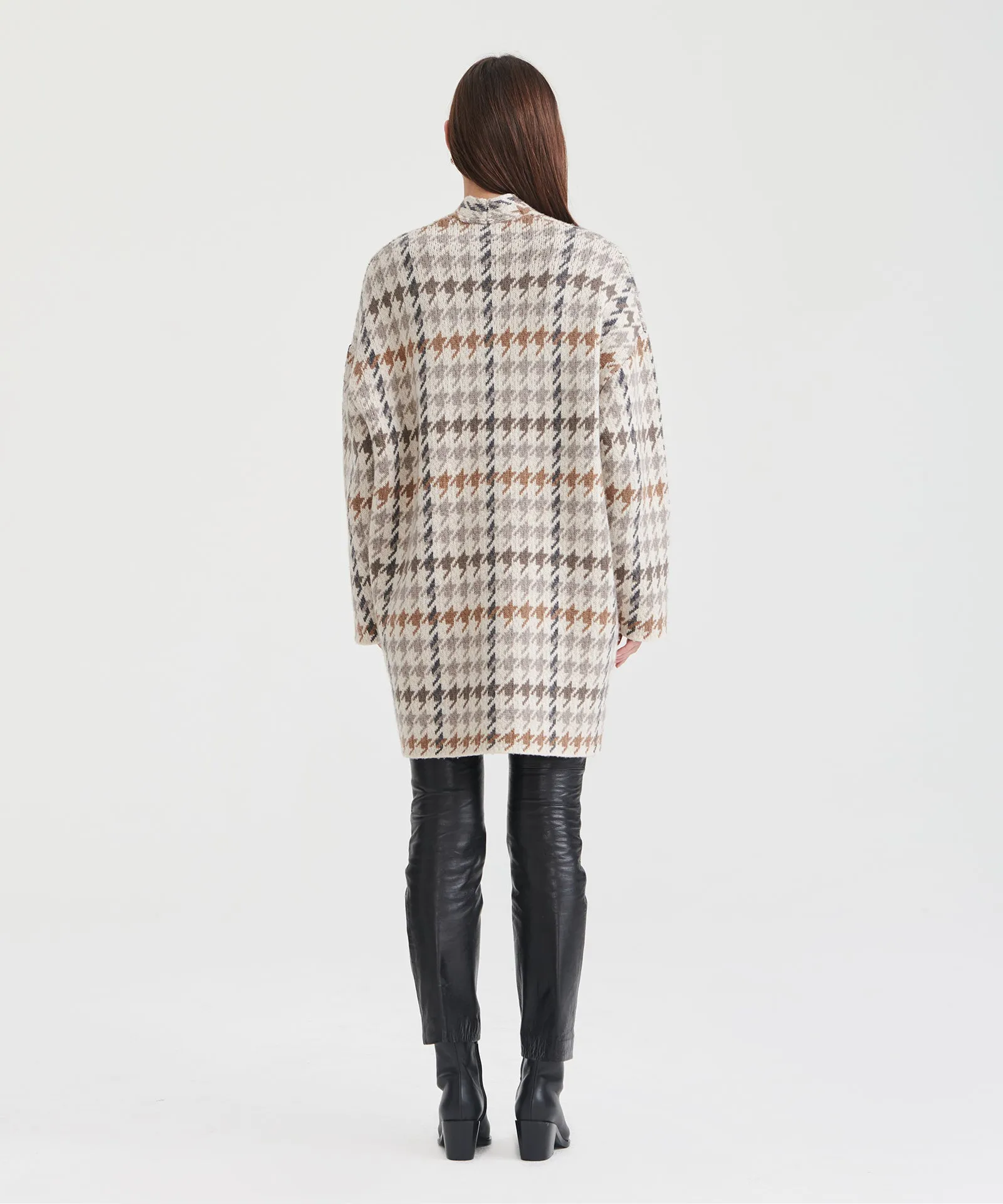 Luxe Houndstooth Jacquard Coat sold by Naadam product image thumbnail 3