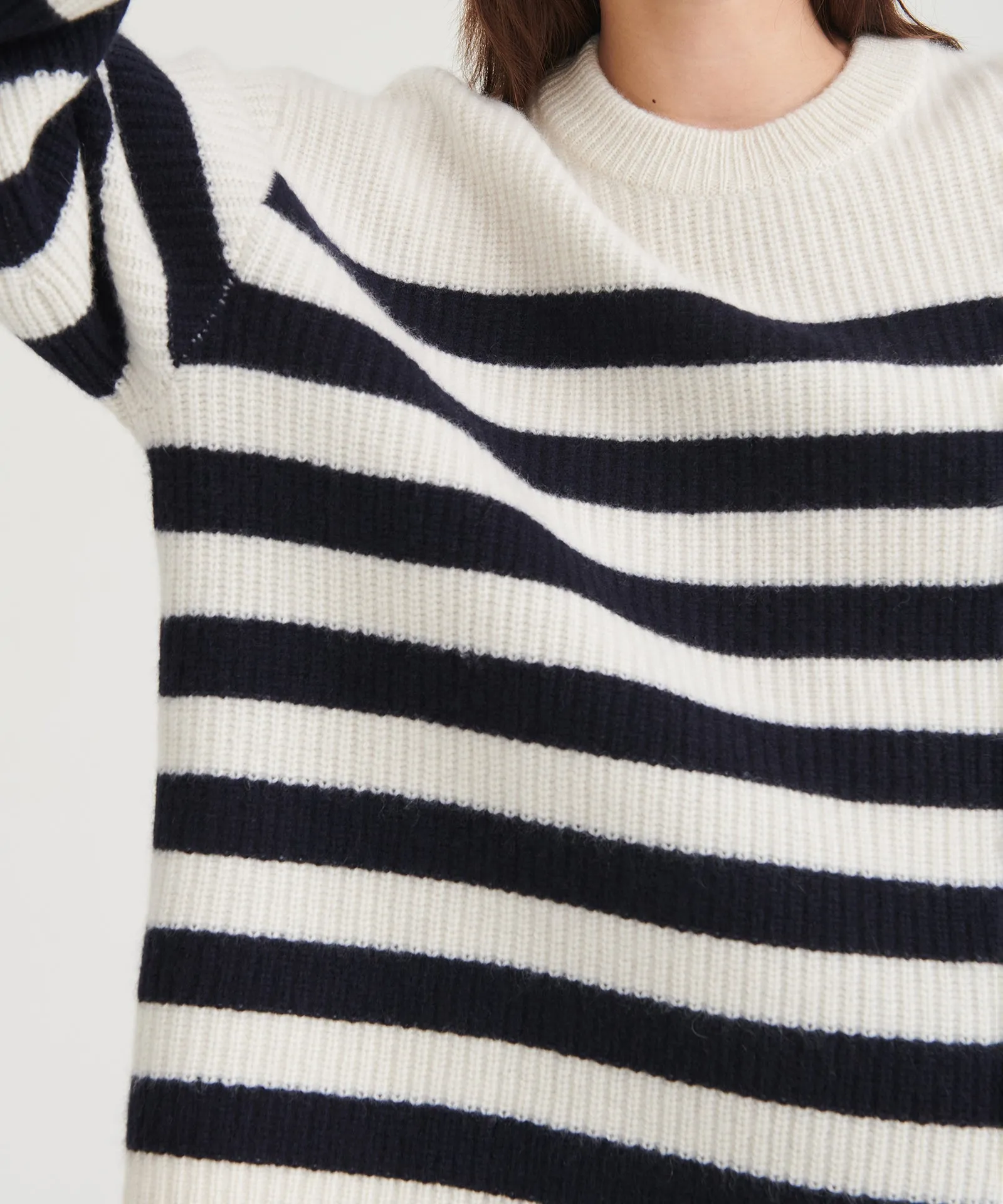 Super Luxe Cashmere Striped Crewneck sold by NAADAM product image thumbnail 4
