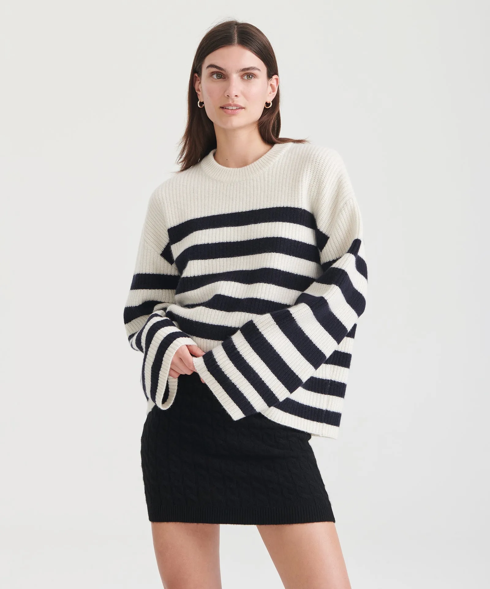 Super Luxe Cashmere Striped Crewneck sold by NAADAM