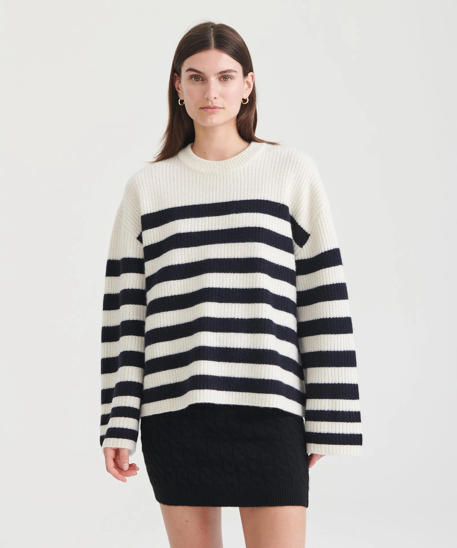 Super Luxe Cashmere Striped Crewneck sold by NAADAM product image thumbnail 5