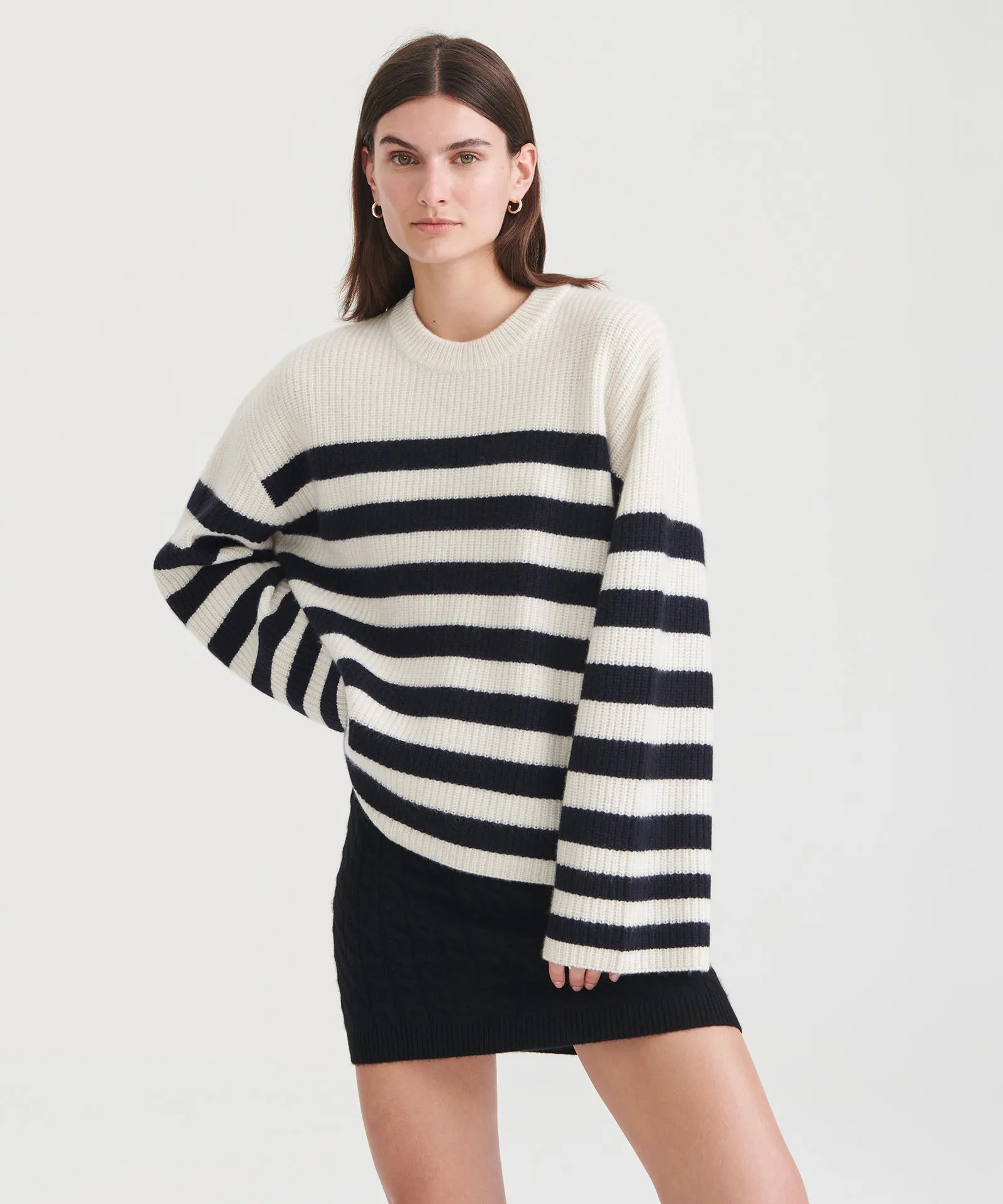 Super Luxe Cashmere Striped Crewneck sold by NAADAM product image thumbnail 2