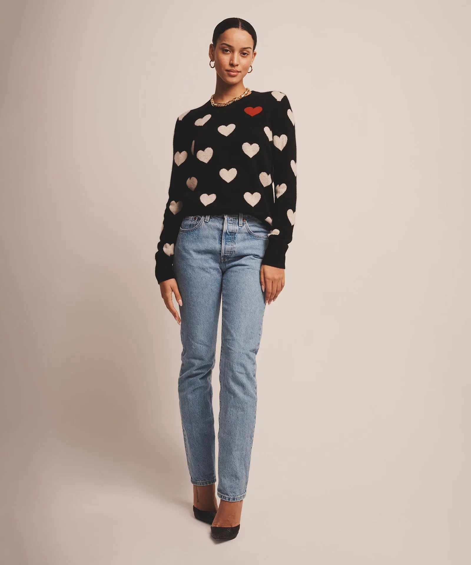 Signature Cashmere Heart Crewneck Sweater sold by Naadam