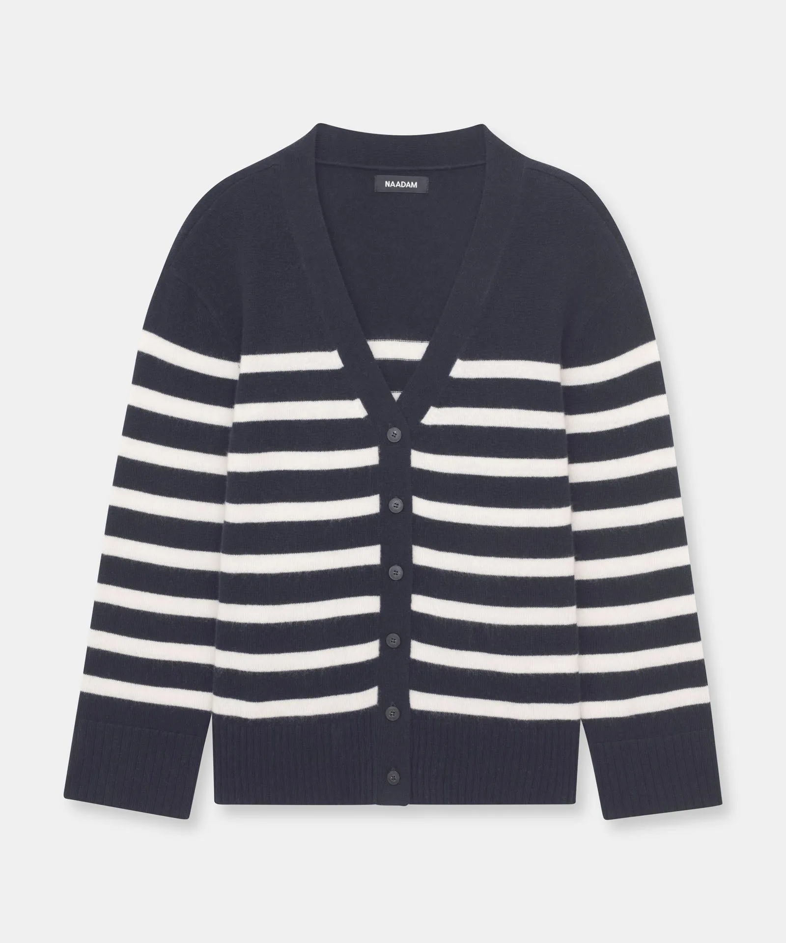 Signature Cashmere Striped Fitted Cardigan sold by Naadam product image thumbnail 5