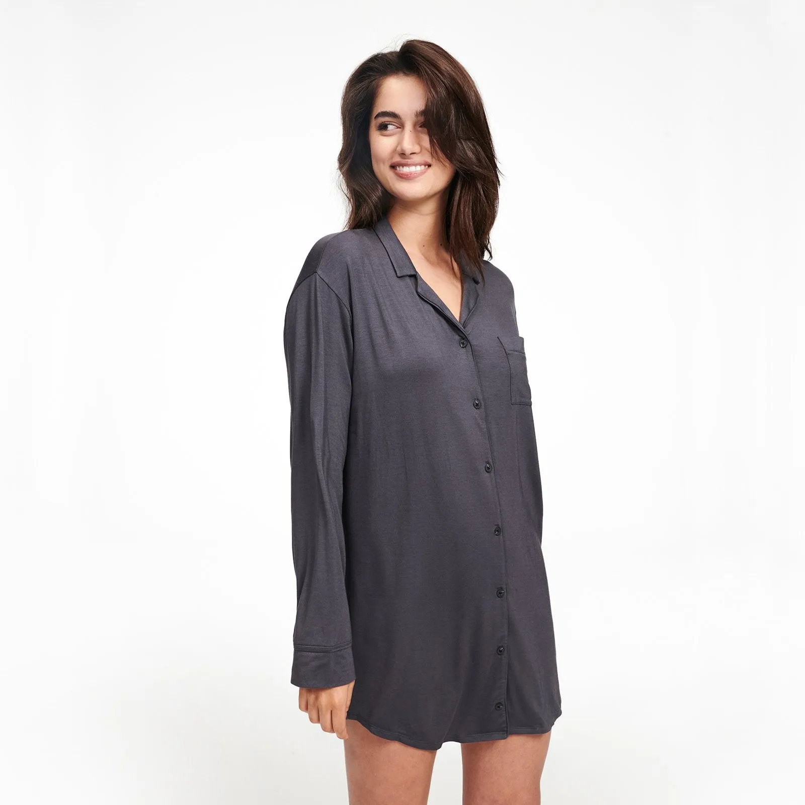 Breathable Button Up Sleep Dress sold by Naadam product image thumbnail 5