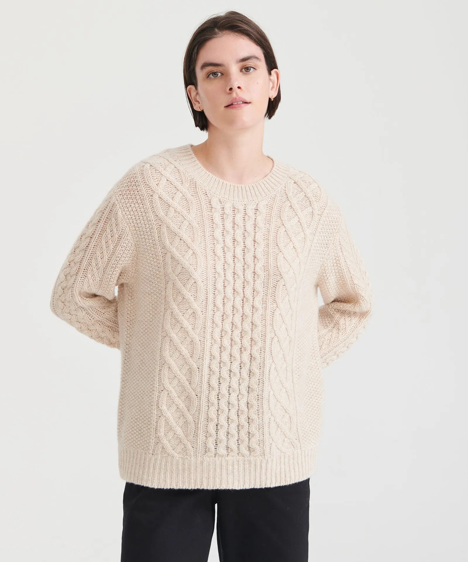 Super Luxe Cashmere Cable Crewneck Sweater sold by Naadam product image thumbnail 2